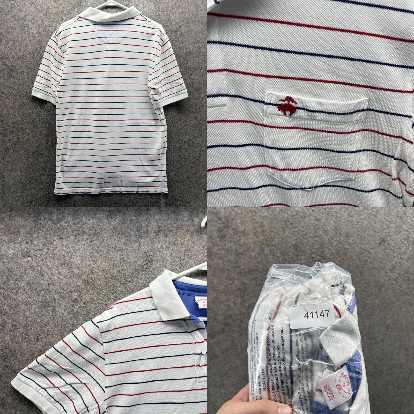 Brooks Brothers Brooks Brothers 346 Polo Shirt Mens M White Stripe Pocket Logo Casual Shirt Size US M / EU 48-50 / 2 - 8 Thumbnail