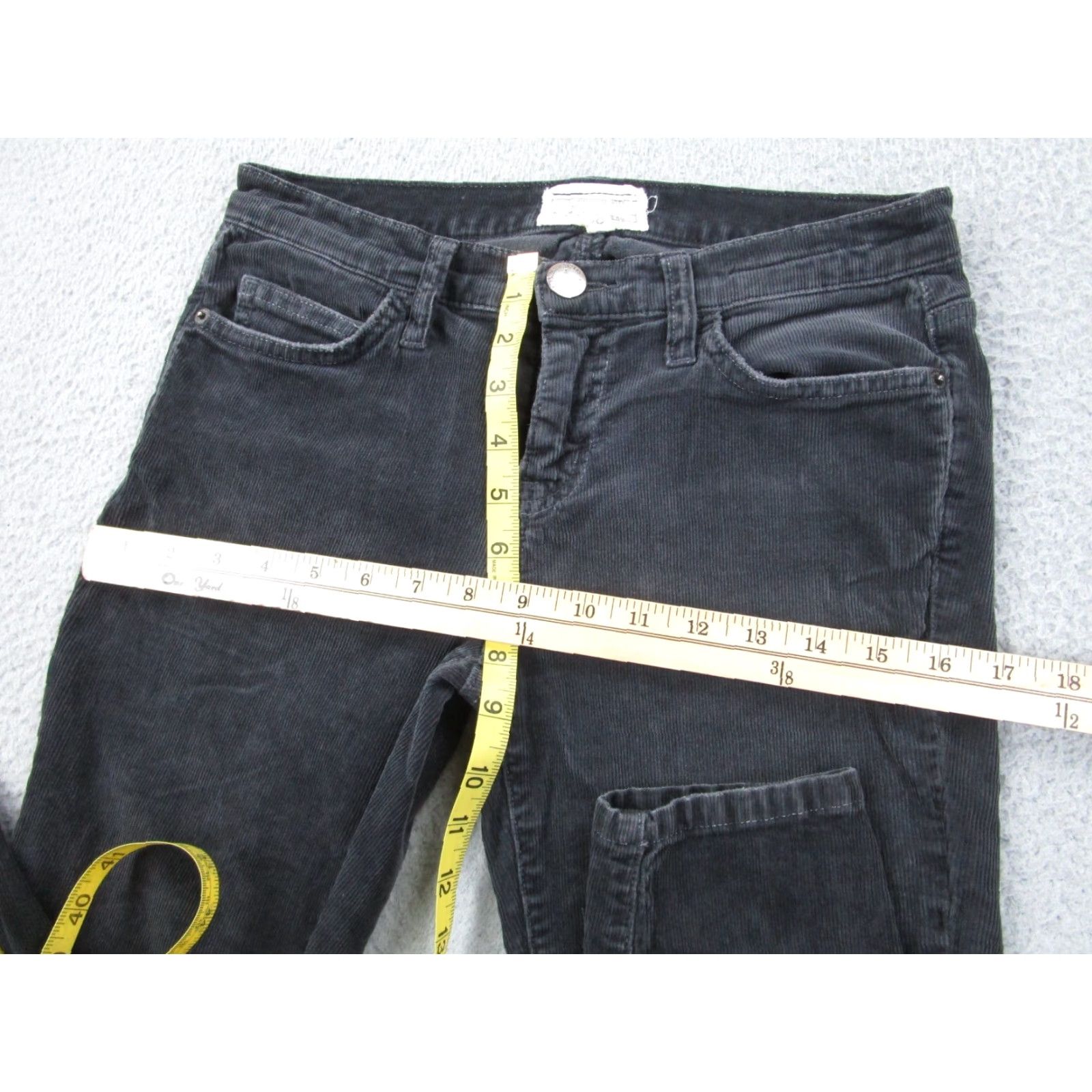 Vintage Current/Elliott Pants Womens 26 Black Corduroy Ankle Cropped Skinny Punk Goth Womens Size 26" / US 2 / IT 38 - 6 Thumbnail