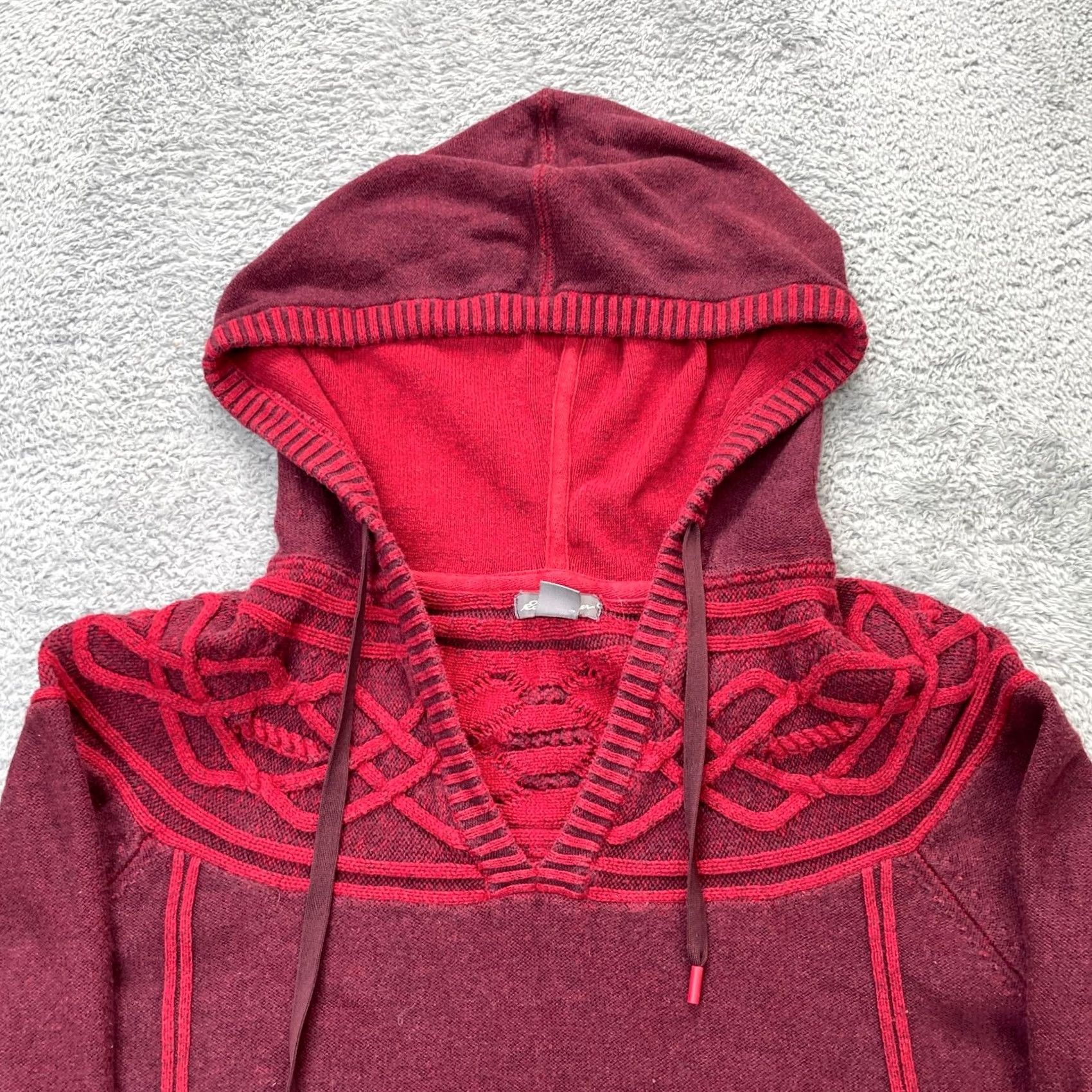 Eddie Bauer VINTAGE Eddie Bauer Sweater Womens XL Red Fair Isle Hooded Tight Knit Pullover Raglan Sleeve Knit Wool Blend Top Womens Size XL / US 12-14 / IT 48-50 - 6 Thumbnail