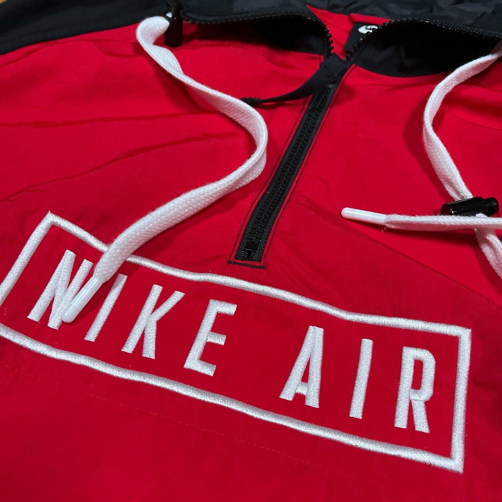Nike Nike Air Anorak 1/4 Zip Hooded Red Black Small Nylon Jacket Size US S / EU 44-46 / 1 - 4 Thumbnail