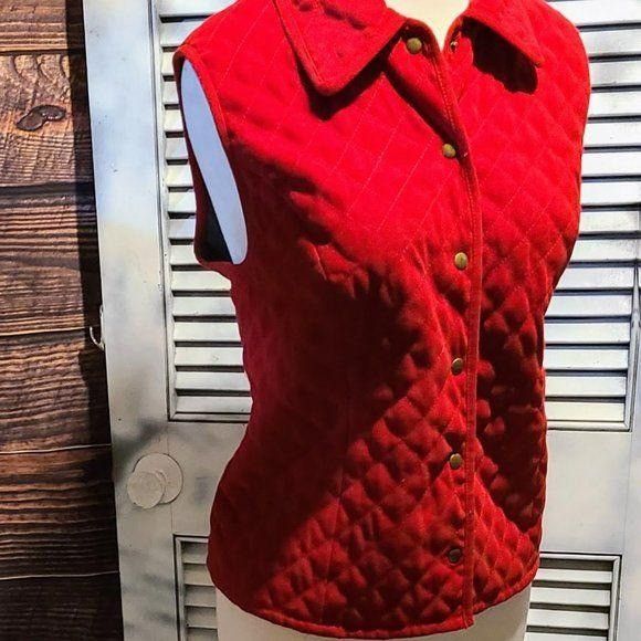 Talbots Talbots Petites Med Red Quilted Vest Size M / US 6-8 / IT 42-44 - 1 Thumbnail