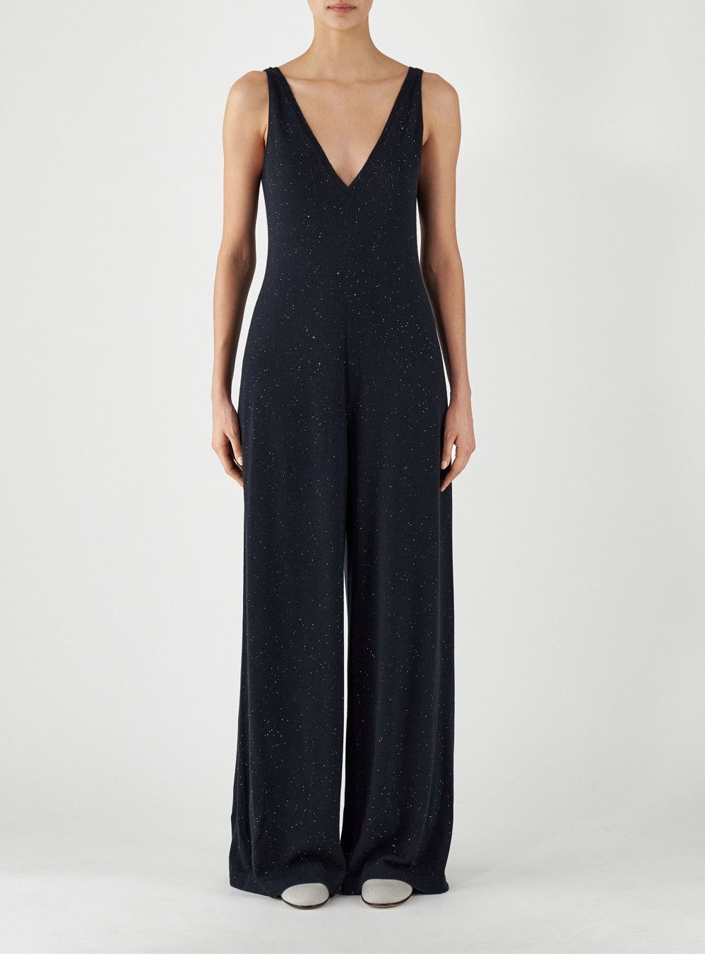 Loro Piana o1srvl11e1124 Stella Alpina Knitted Jumpsuit in Navy Blue Size 30" / US 8 / IT 44 - 2 Thumbnail