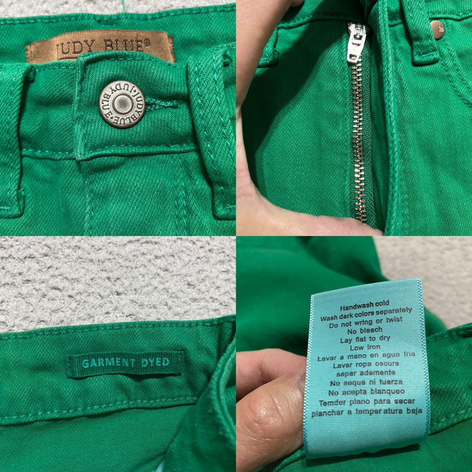Vintage Judy Blue Womens Bermuda Shorts Green Denim High Rise 6 in Inseam 6" Button Front Flat Front 5-Pocket Stretch Casual Summer Spring Fall Womens Size 28" / US 6 / IT 42 - 8 Thumbnail