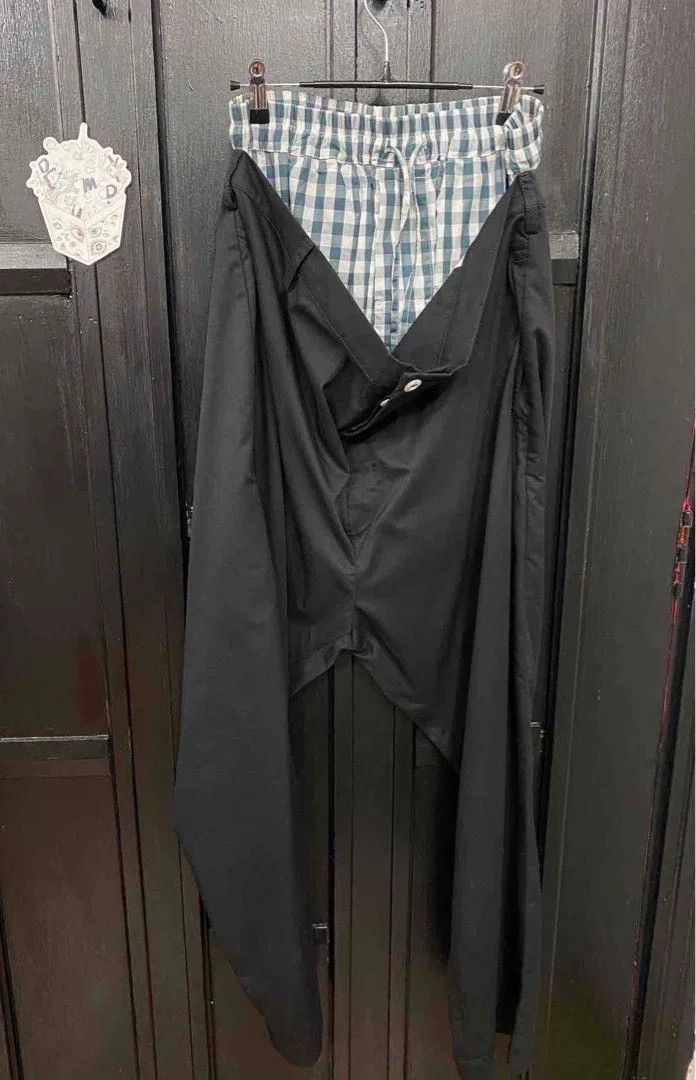 Vivienne Westwood vivienne westwood long black trousers with checkered waist Size 34" / US 12 / IT 48 - 1 Thumbnail