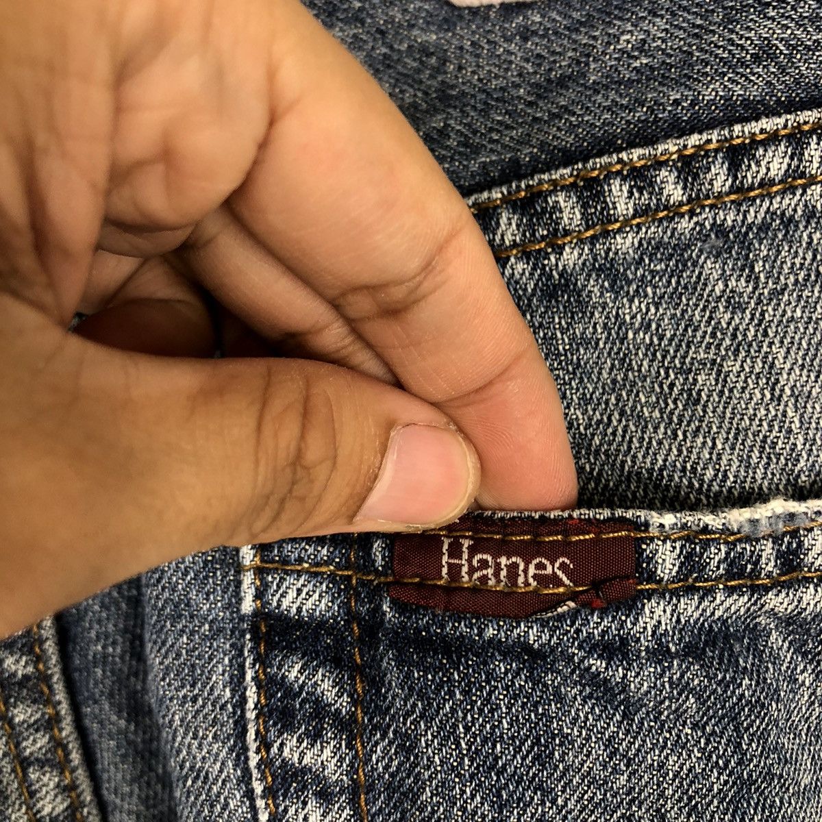 Japanese Brand 🔥90’s VINTAGE HANES DISTRESSED DENIM JEANS LOOSE CUT Size US 29 - 15 Thumbnail
