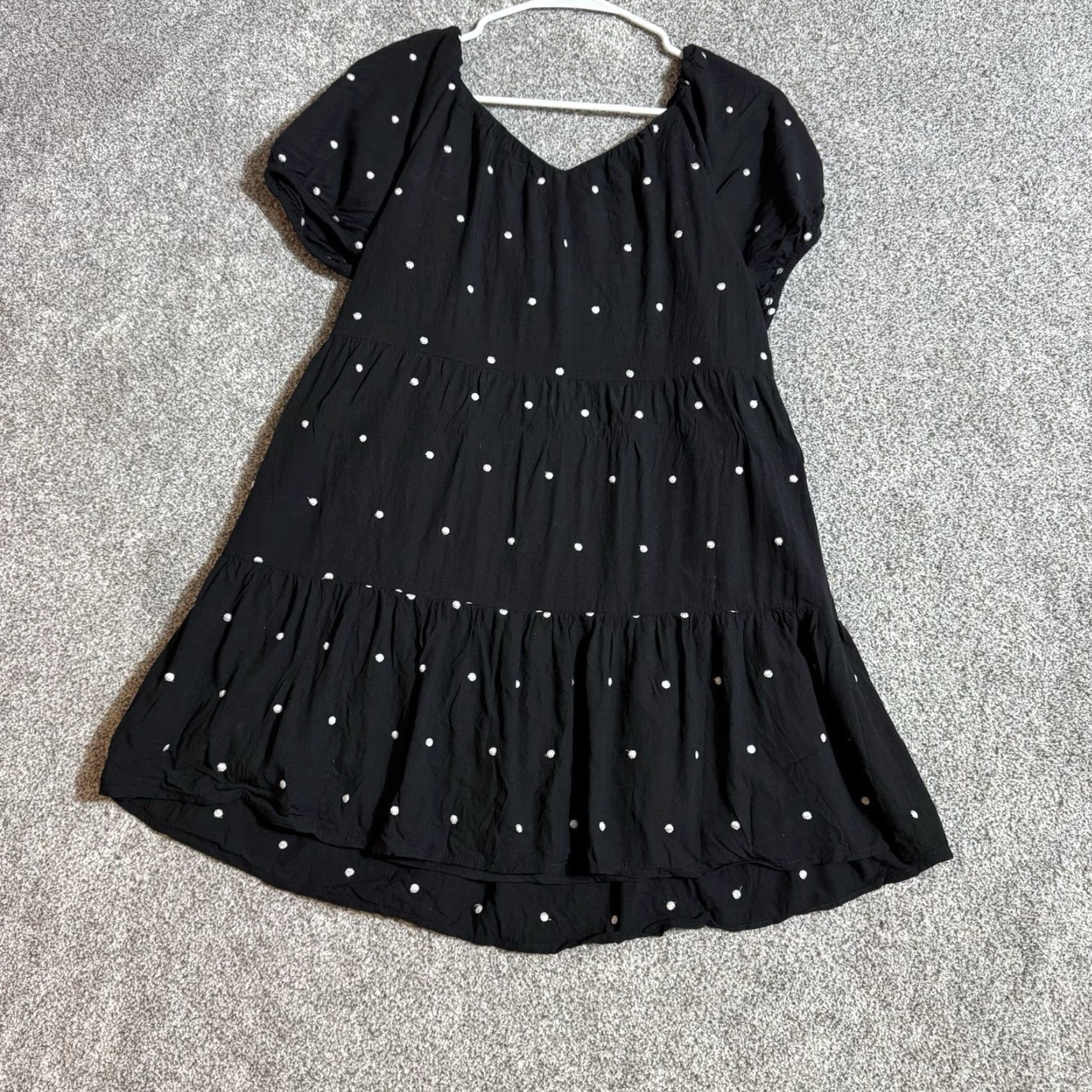 Loft LOFT Dress Small Petite Cottagecore Boho Embroidered Dots Puff Sleeve Tiered White Rayon Mini Bohemian Women XS-S Size S / US 4 / IT 40 - 7 Thumbnail