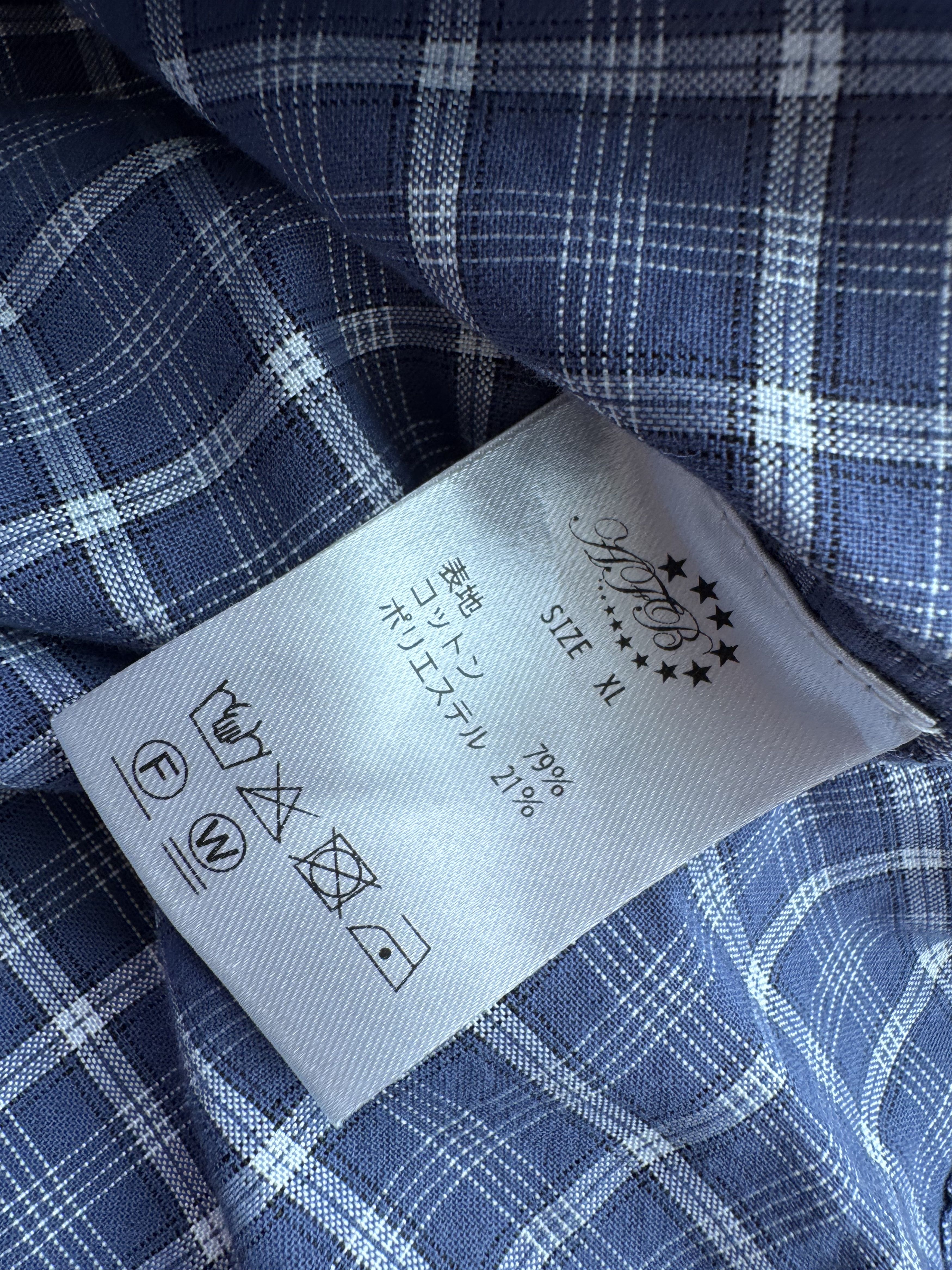 Japanese Brand AFB Plaid Shirt Star Embroidery Size US XL / EU 56 / 4 - 6 Thumbnail