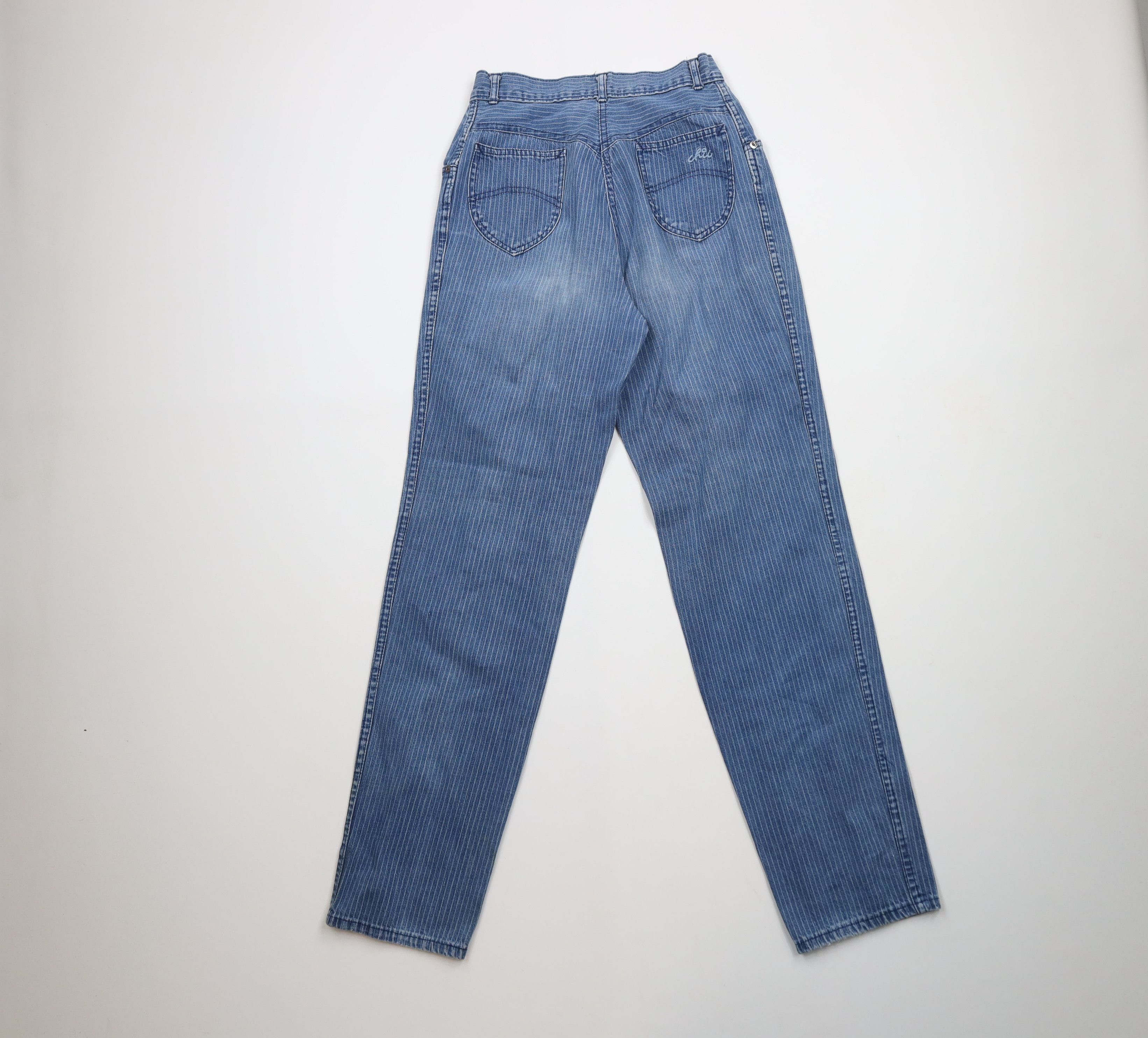 Vintage Vintage 90s Streetwear Pinstriped Pleated Denim Jeans Size 34" / US 12 / IT 48 - 10 Thumbnail