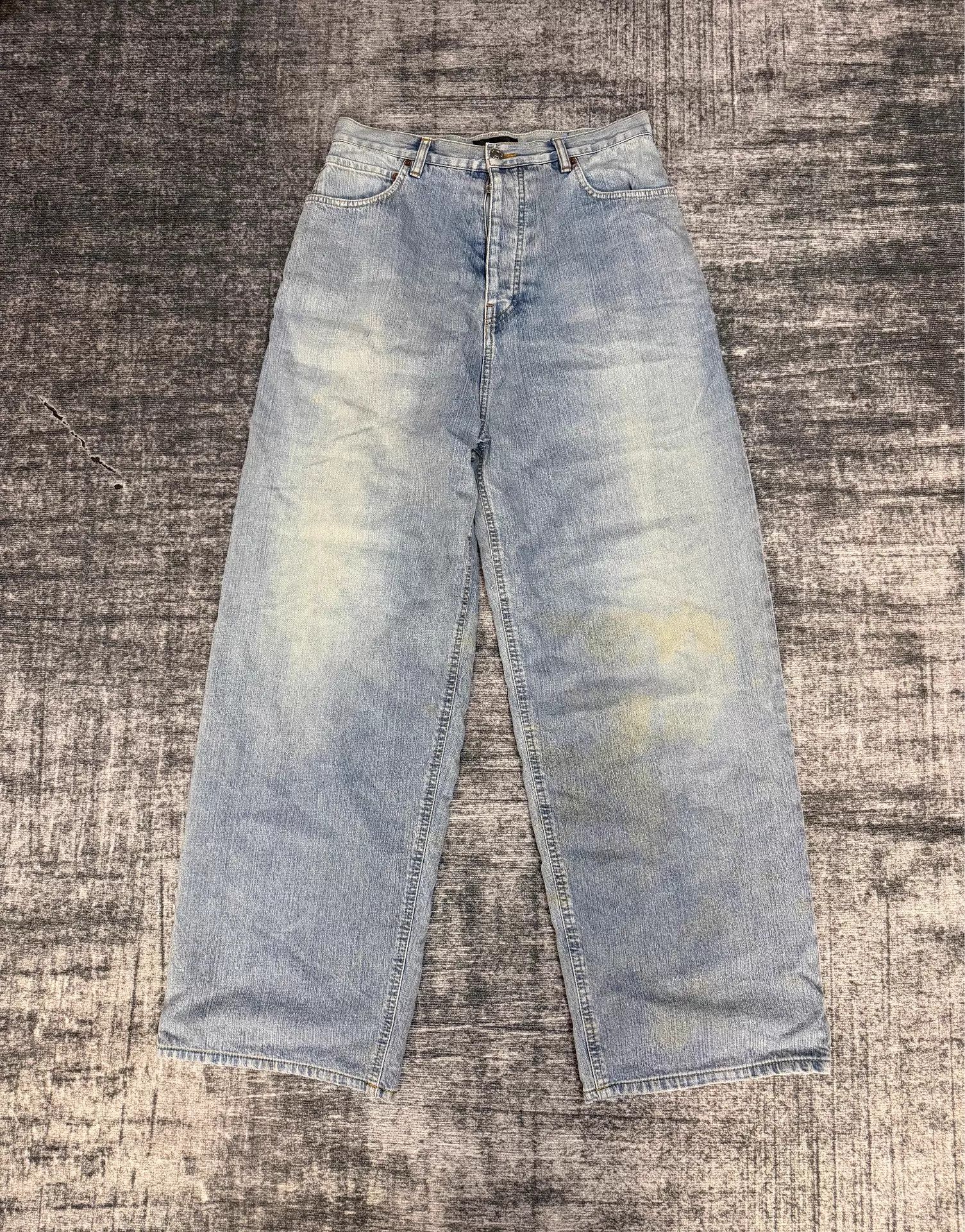 Balenciaga Balenciaga wash wide leg jeans 29 fleece lined new Size US 29 - 1 Thumbnail