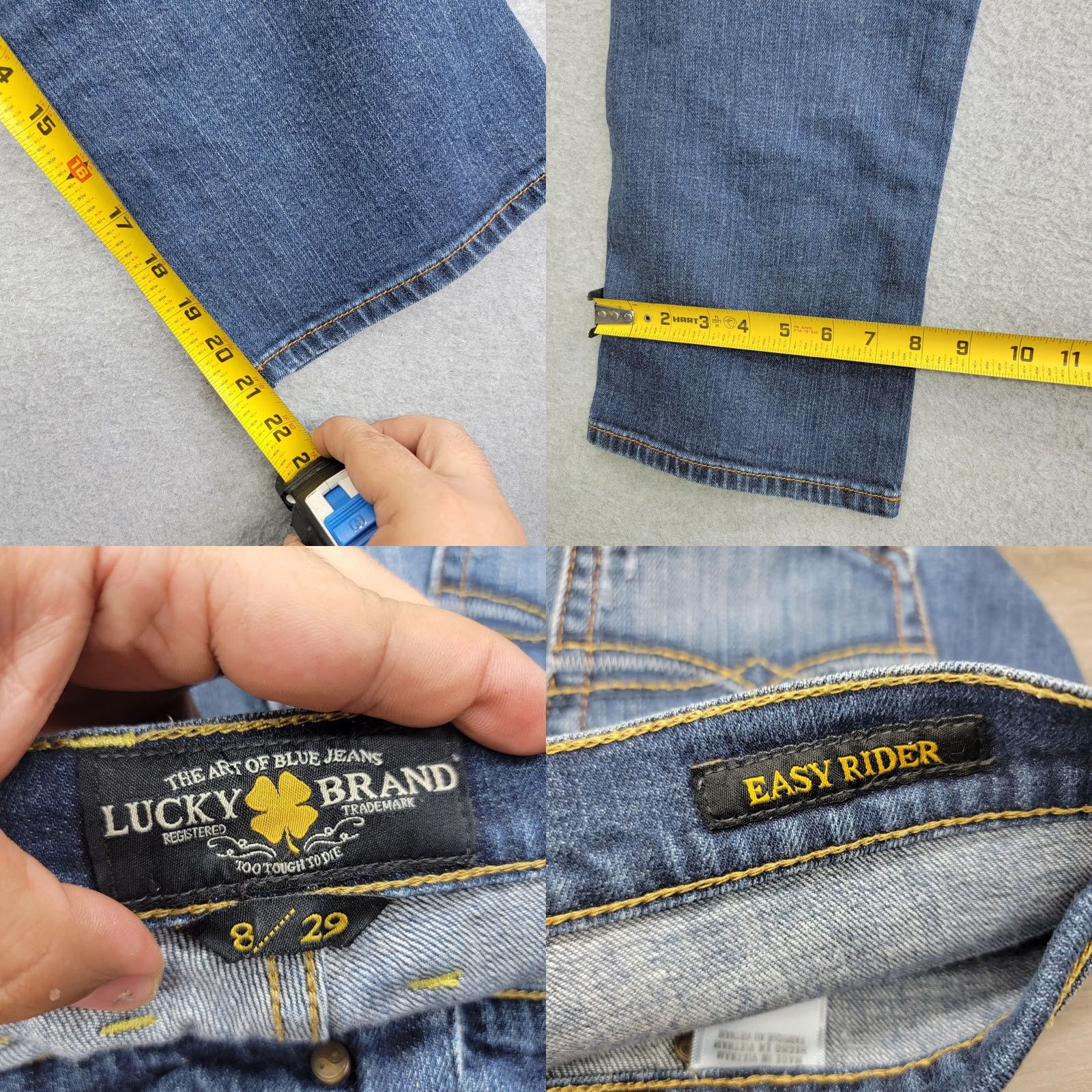 Lucky Brand Lucky Brand Womens Jeans 8/29 Blue Rooftop Easy Rider Crop Stretch Denim 7W1052 Size 30" / US 8 / IT 44 - 8 Thumbnail