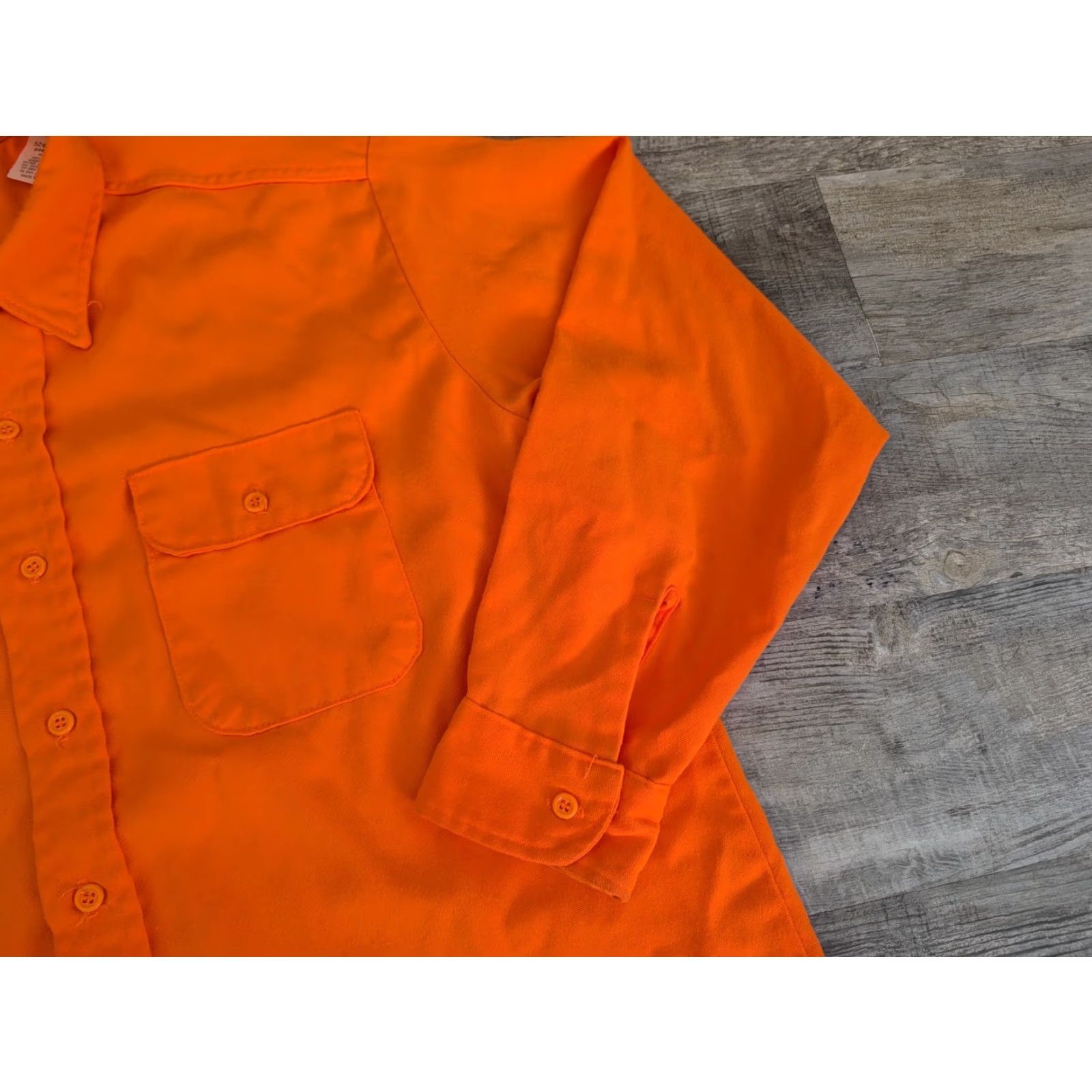 Hunter VINTAGE Five Brother Long Sleeve Button Up Shirt Mens Hunter Orange USA Made XL Casual Workwear Shirts Size US XL / EU 56 / 4 - 3 Thumbnail