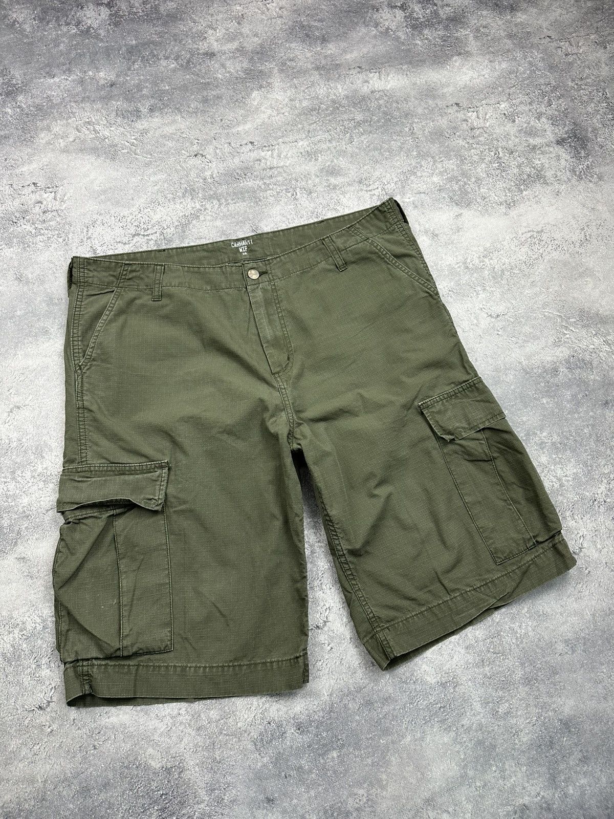 Carhartt Carhartt Vintage Green Cargo Shorts Workwear Y2K Logo Baggy Size US 38 / EU 54 - 4 Thumbnail