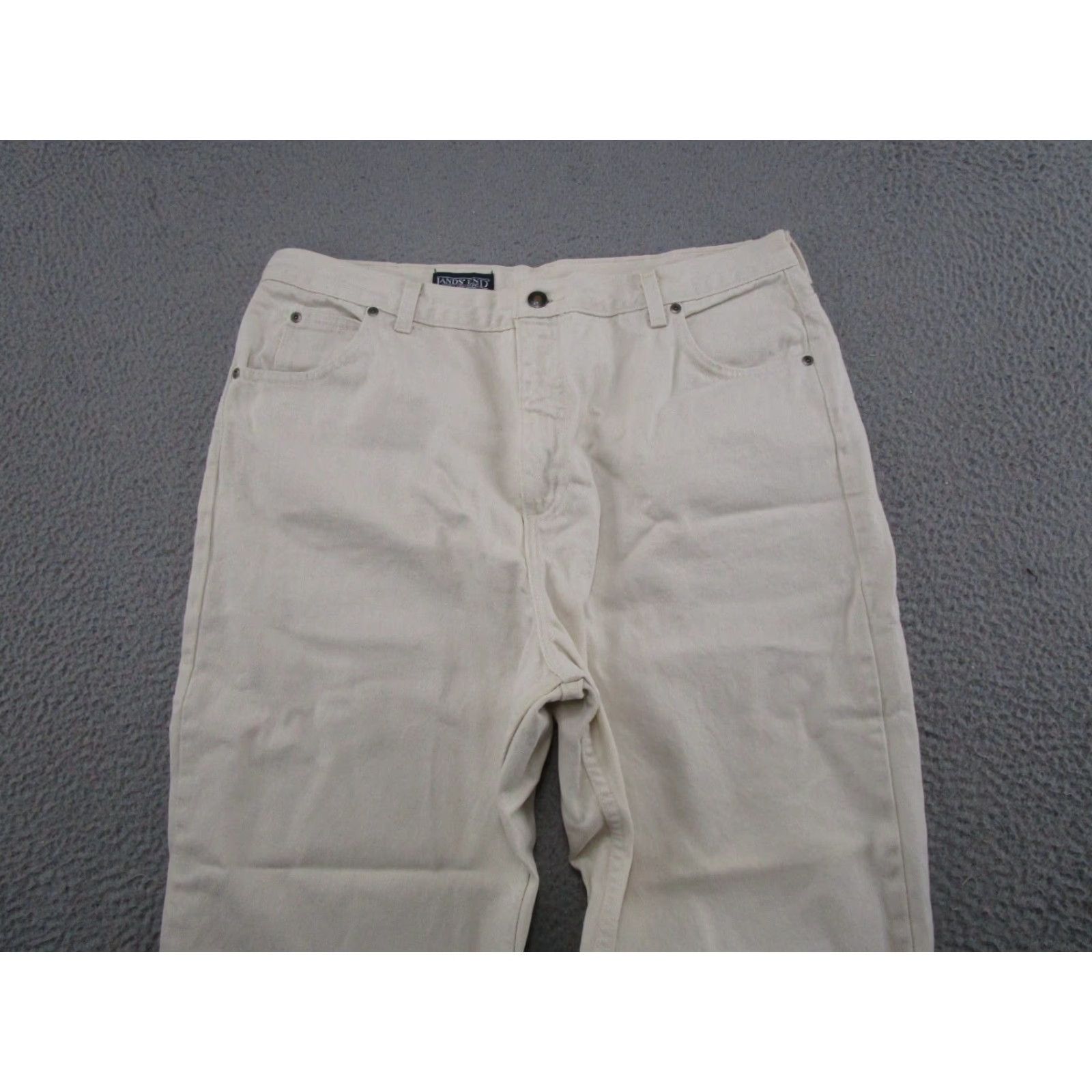 Lands' End VTG Lands' End Womens High Rise Straight Leg Ivory Denim Jeans SZ 18 Tall New Read Size 40" / US 18 - 7 Thumbnail
