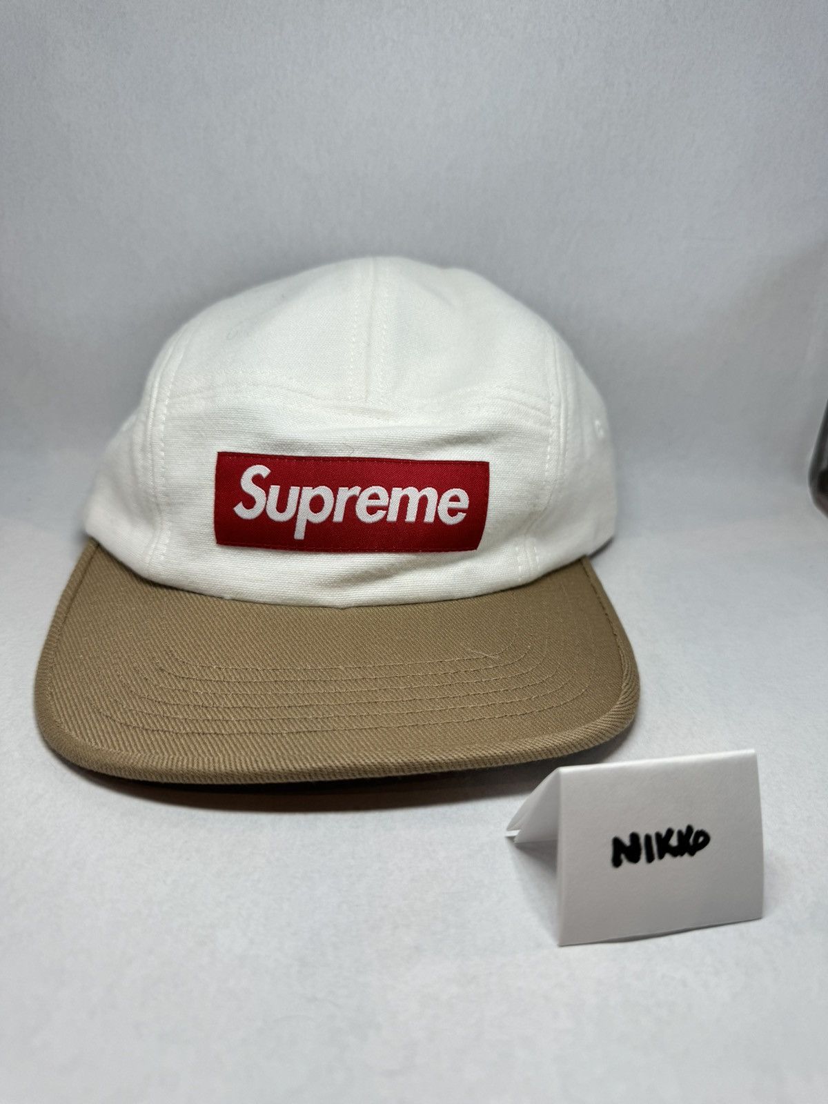 Supreme Supreme 2-Tone Camp Cap White Box Logo White FW23 Size ONE SIZE - 2 Thumbnail