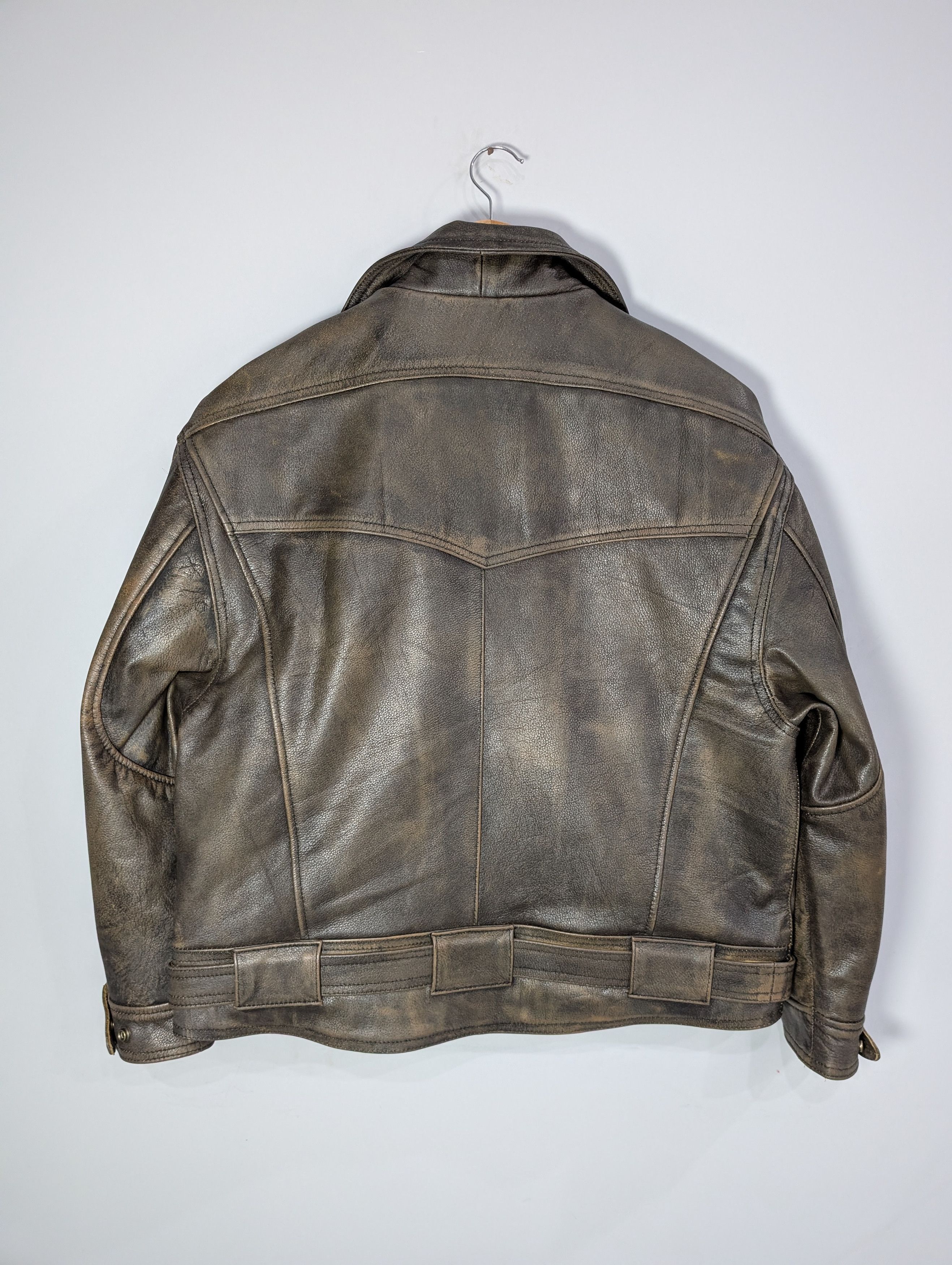 Vintage 90s Vintage Look Cowhide Leather Jacket Size S / US 4 / IT 40 - 2 Thumbnail