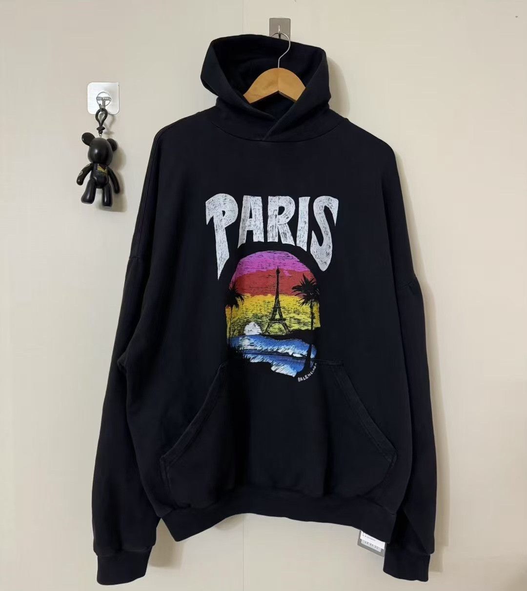 服/ファッション Balenciaga 23FW Eiffel Tower Destroyed Hoodie Black Size 2 Balenciaga 23FW Eiffel Tower Destroyed Hoodie Black Size 2 (さは