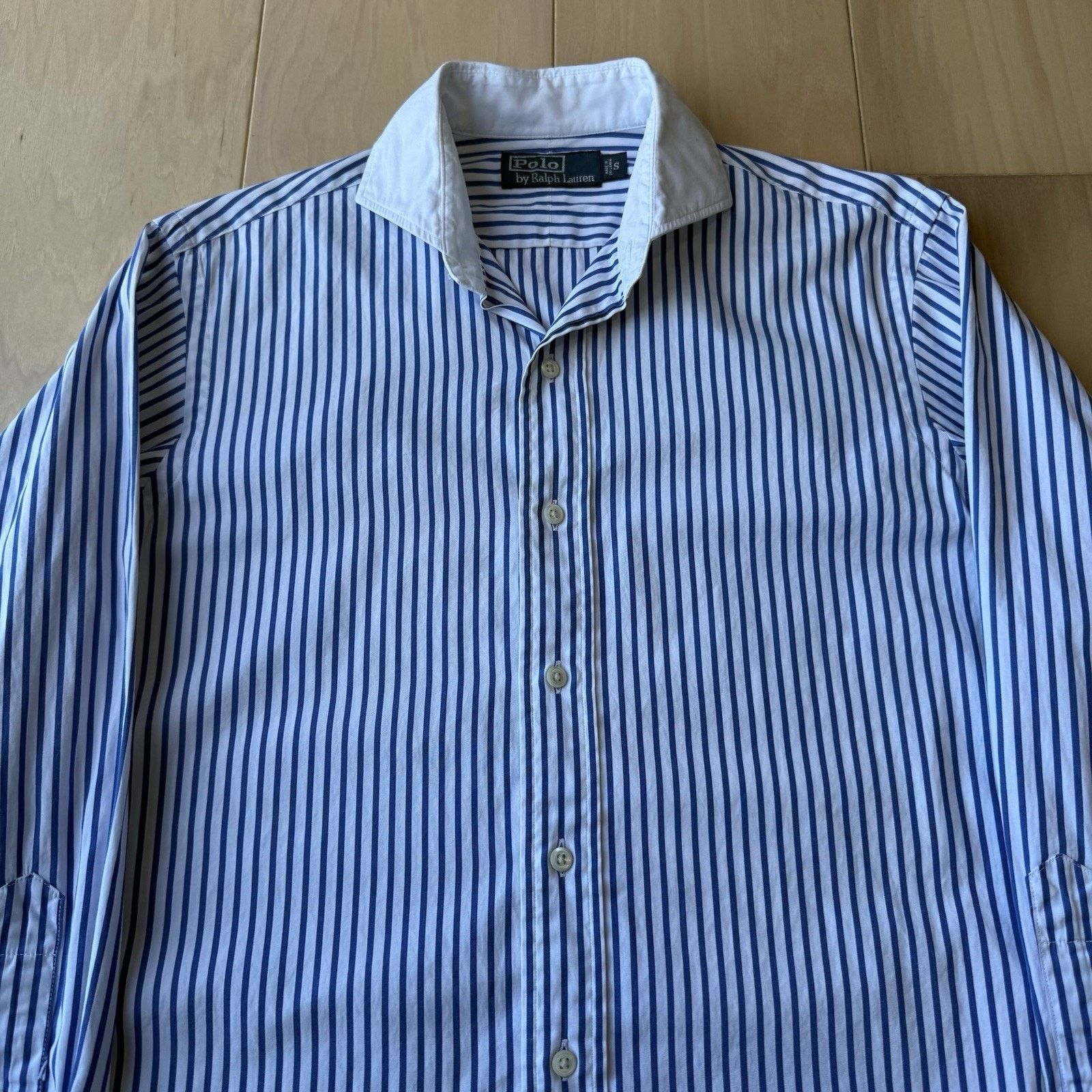 Polo Ralph Lauren Vintage Polo Ralph Lauren Shirt S Blue White Striped Oxford Size US S / EU 44-46 / 1 - 3 Thumbnail