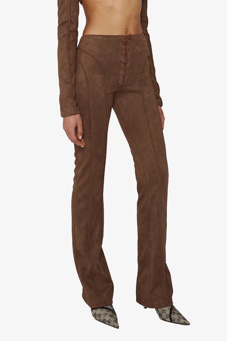 Misbhv $610 MISBHV Vegan Suede Lara Trousers Size 26" / US 2 / IT 38 - 3 Thumbnail