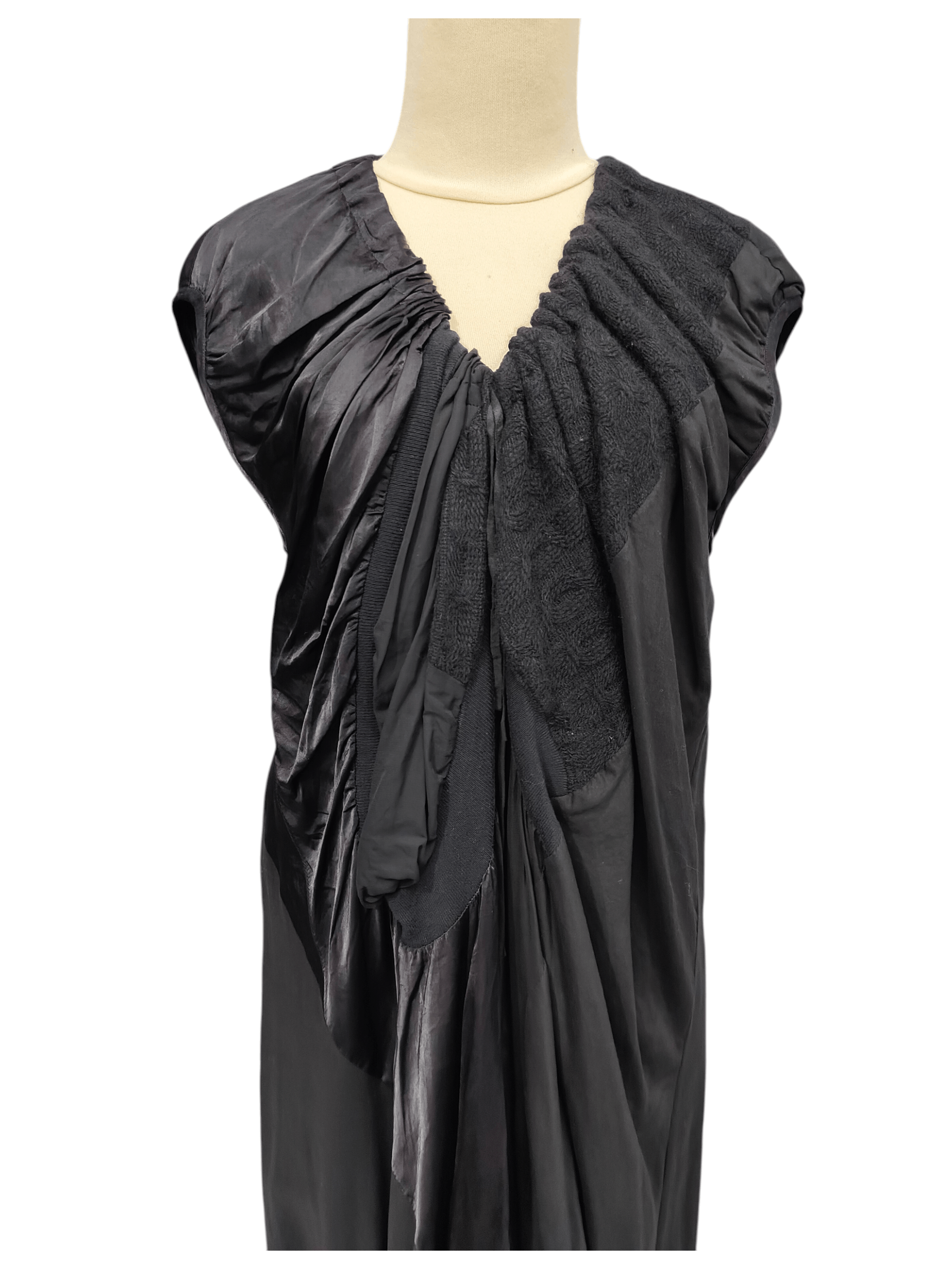 gomme 00s Gomme- Archive Asymmetric Mixed Draped Cocoon Dress Size L / US 10 / IT 46 - 2 Thumbnail