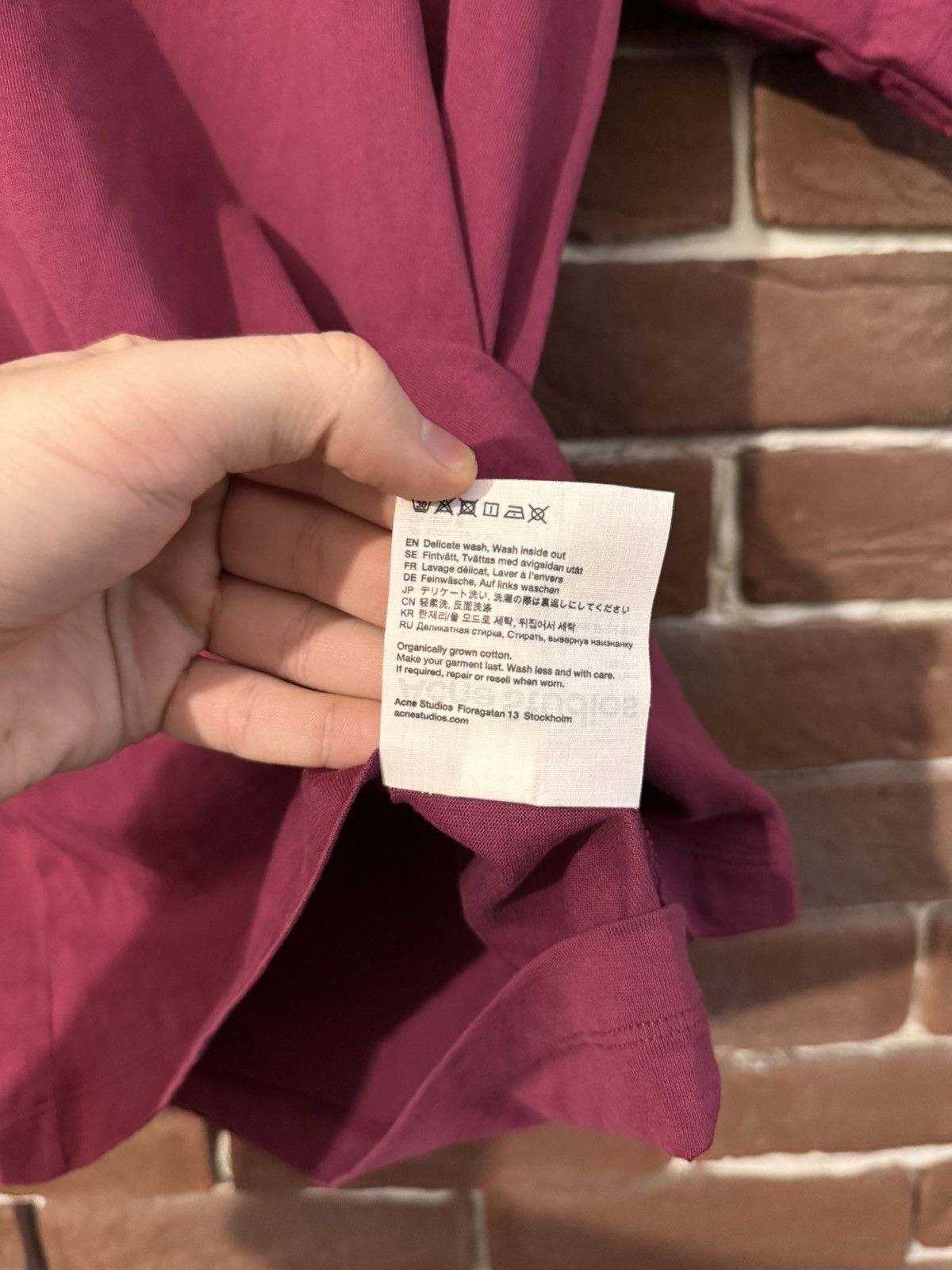 Acne Studios Acne Studios Nash Face Rare Cw Burgund Basic Quality Tee Size US S / EU 44-46 / 1 - 8 Thumbnail