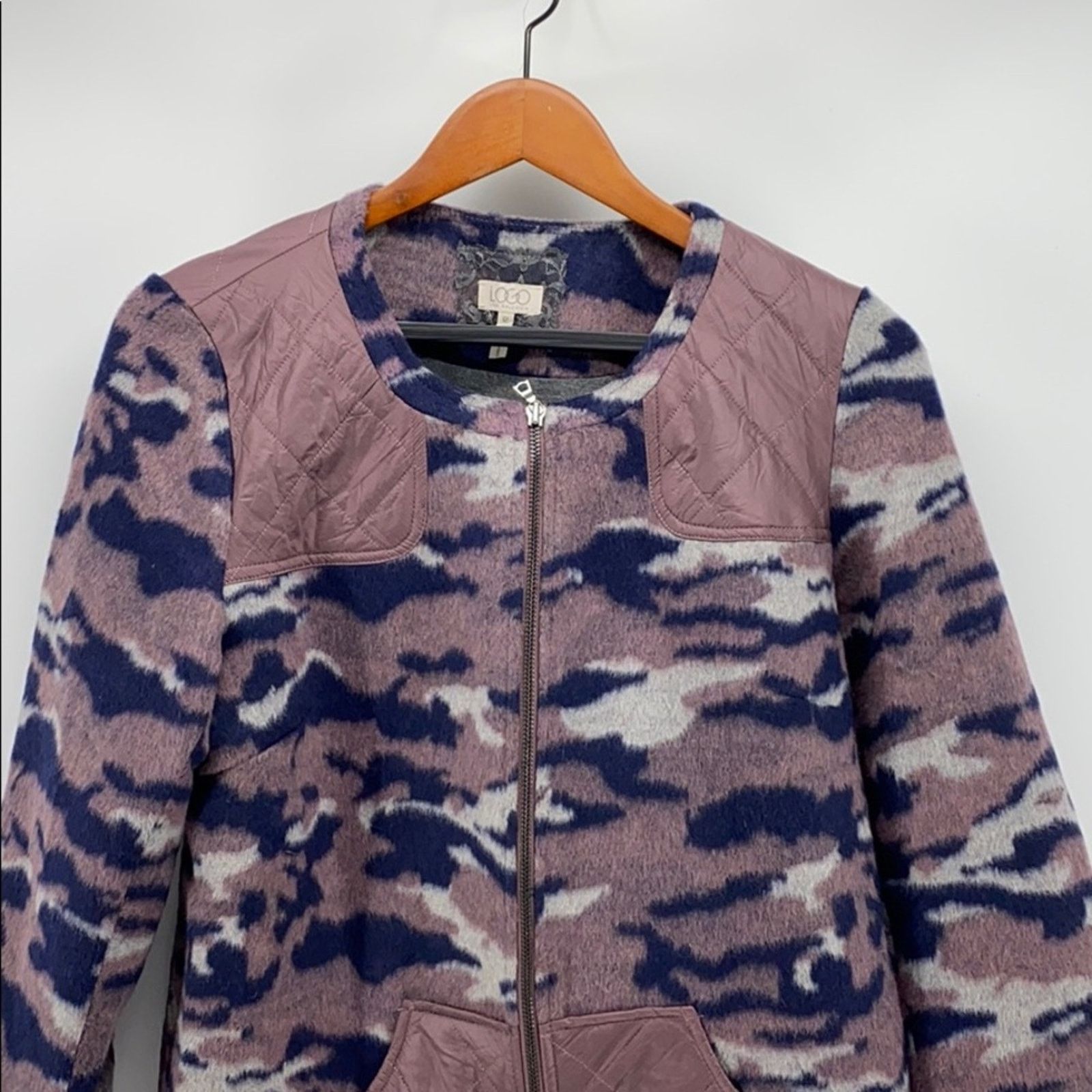 Other LOGO by Lori Goldstein Mauve Camo Quilted jacket size 12 Size XL / US 12-14 / IT 48-50 - 3 Thumbnail