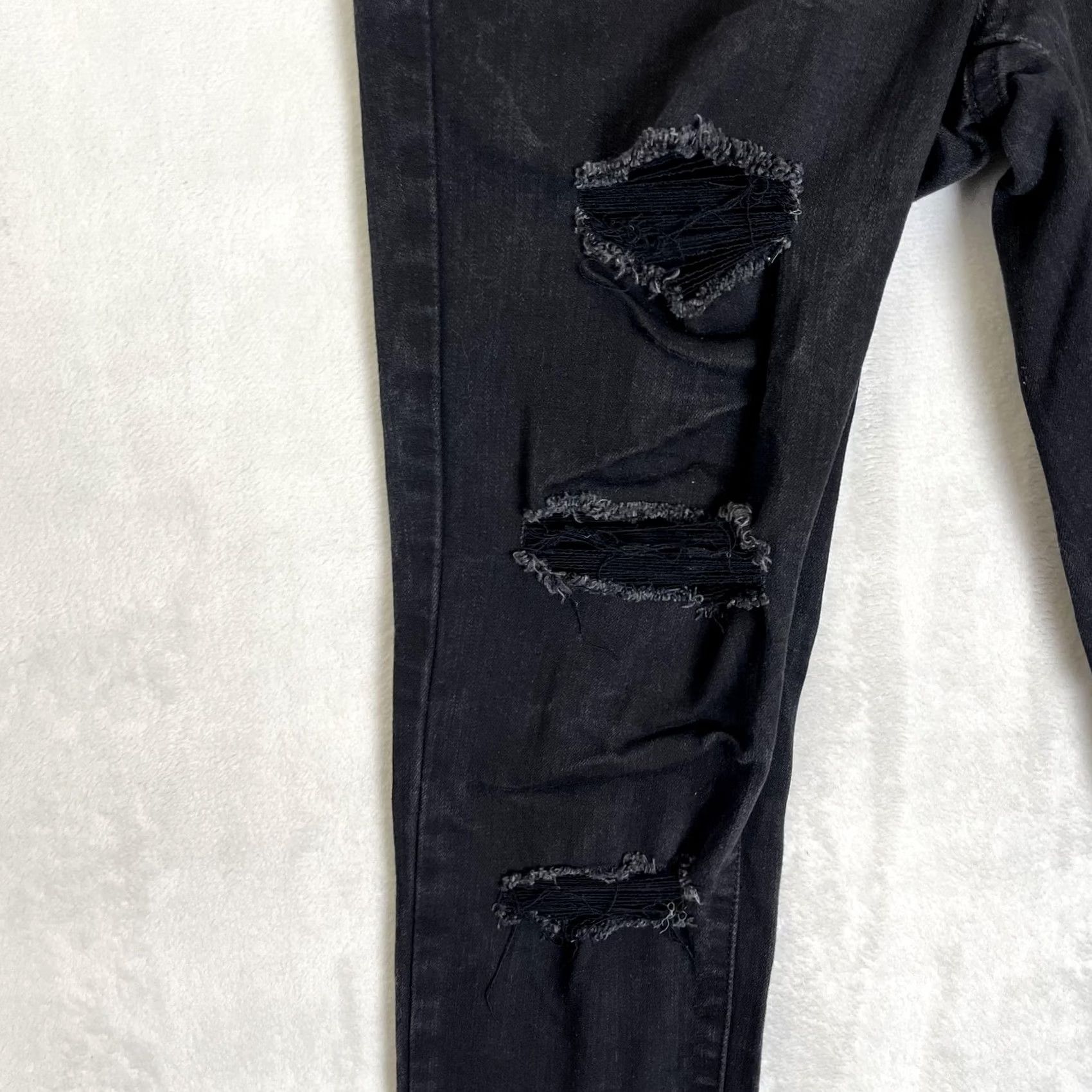 Levi's VINTAGE Levi's Mile High Super Skinny Jeans Womens 28 Black Distressed Stretch Denim Size 28" / US 6 / IT 42 - 2 Thumbnail