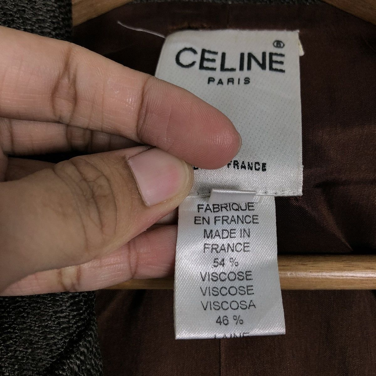 Celine 🔥RICH GREY HERRINGBONE DOUBLE BREAST CELINE PARIS Size S / US 4 / IT 40 - 18 Thumbnail