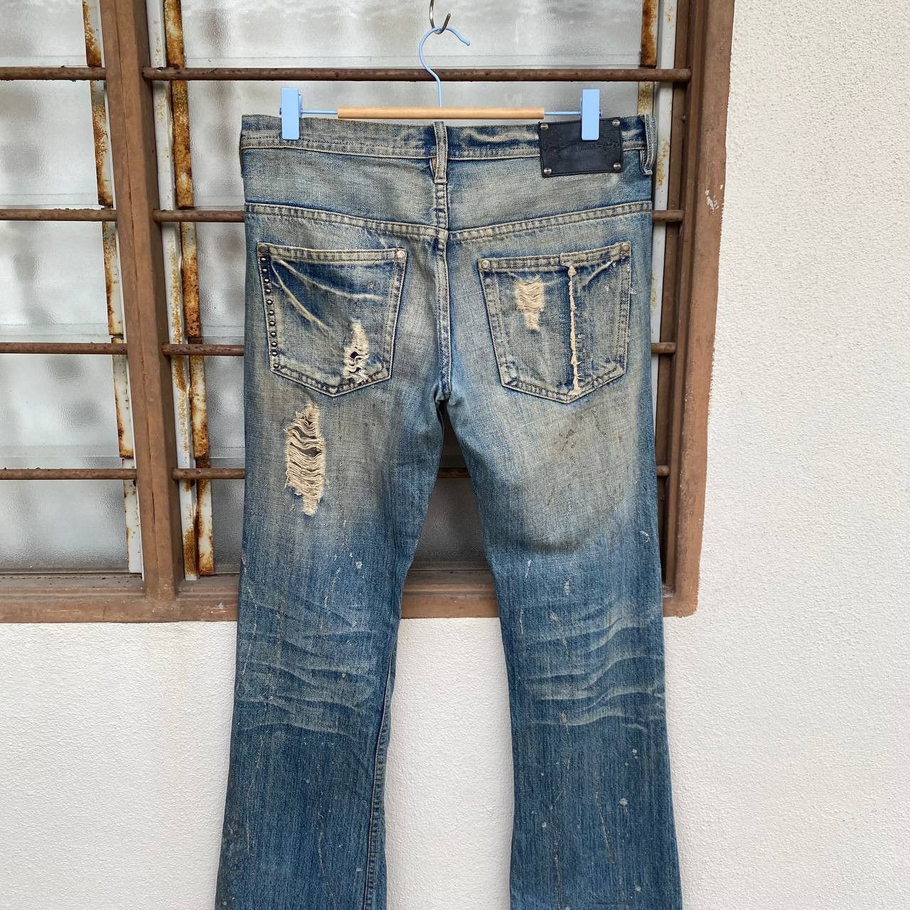 Japanese Brand ARCHIVE FLARE Midas Japan "Gimmick" Distressed Cyber Punk Size US 29 - 9 Thumbnail