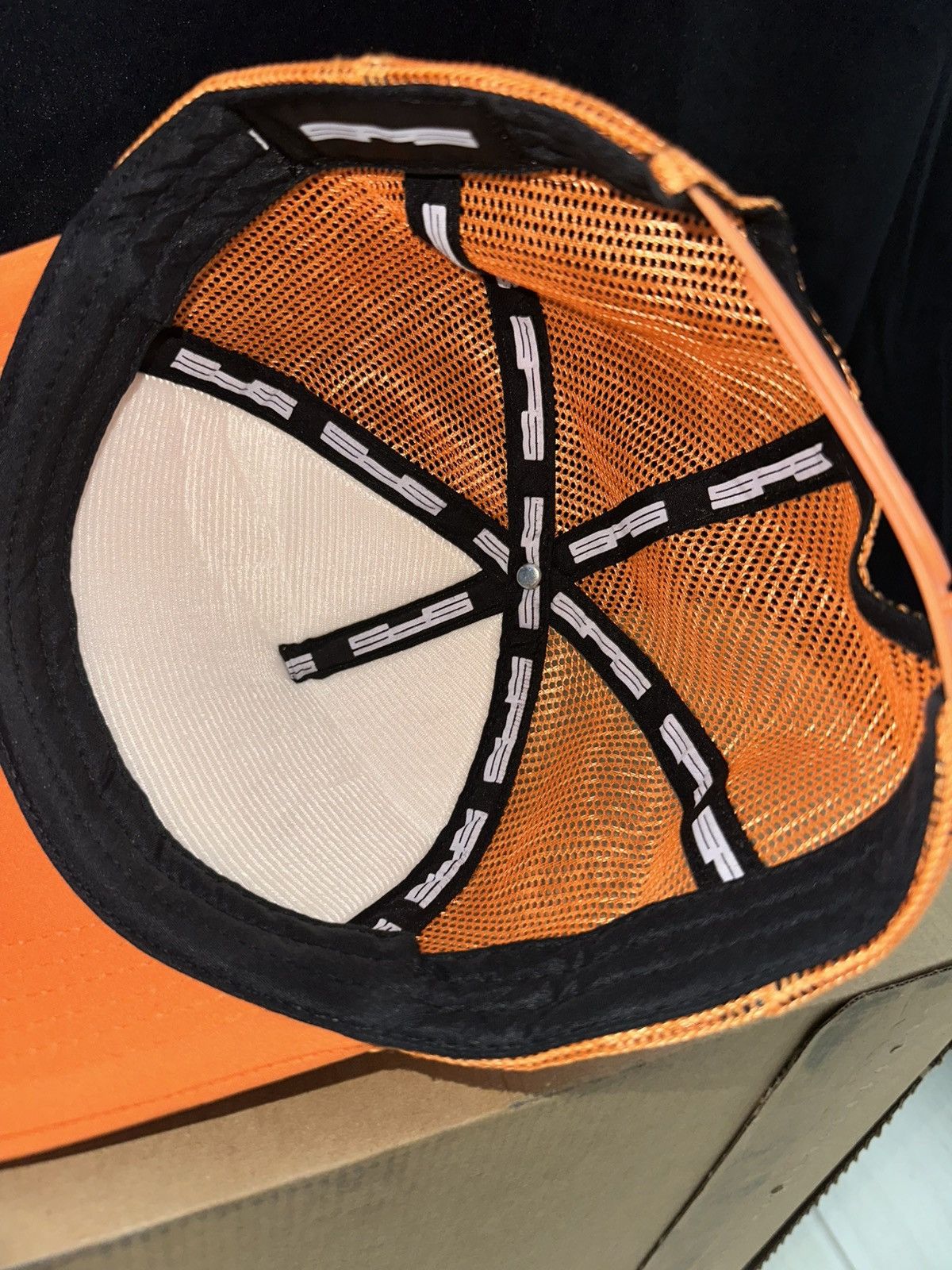 Sp5der Orange “Rhinestone” Trucker