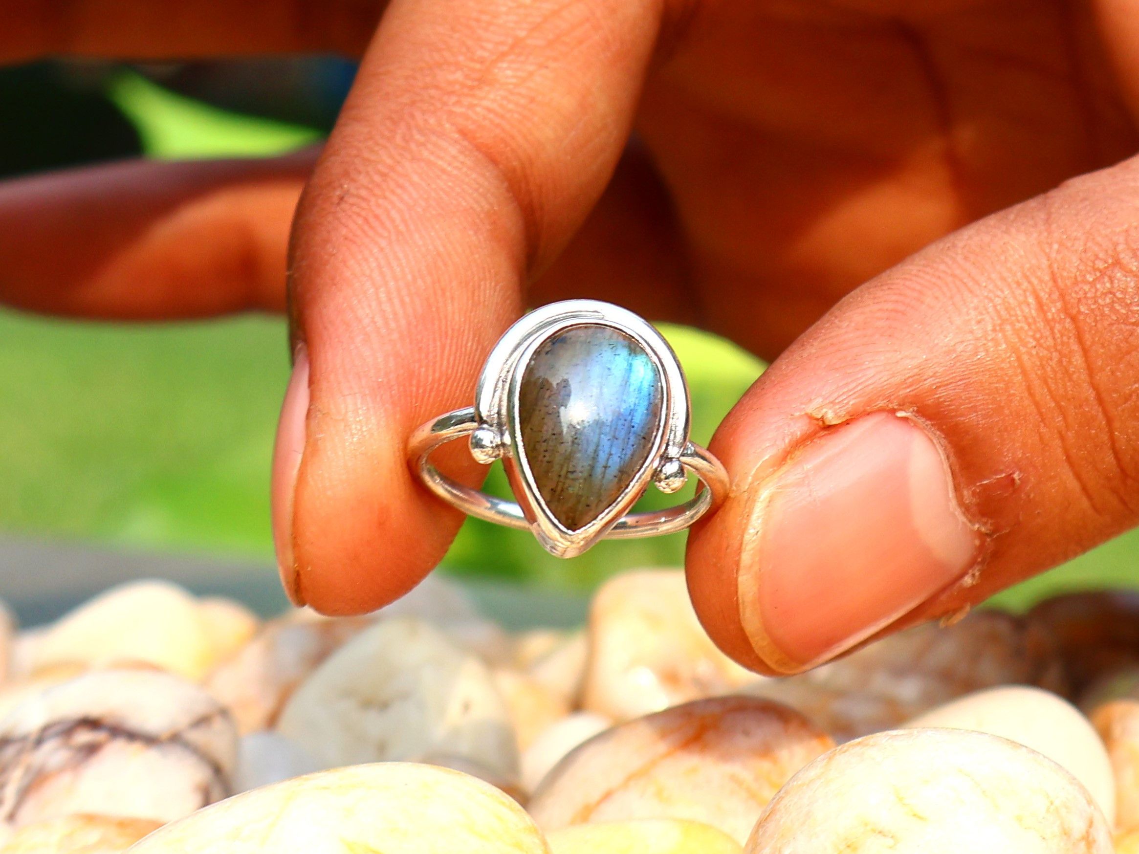Handmade Natural Labradorite Ring, Handmade Ring, 925 Sterling Silver Size ONE SIZE - 5 Thumbnail