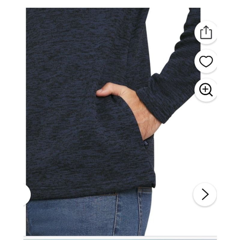 Chaps Chaps Men's Quarter Zip Fleece SweaterSize LARGE DARK DENIM Size US L / EU 52-54 / 3 - 5 Thumbnail