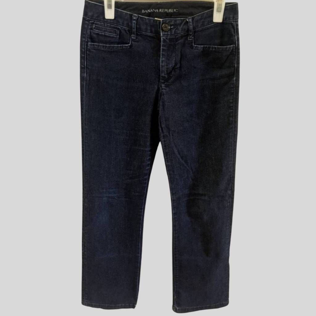 Banana Republic BANANA REPUBLIC Women's Dark Wash Straight Leg Jeans Size 26 Size 26" / US 2 / IT 38 - 1 Thumbnail
