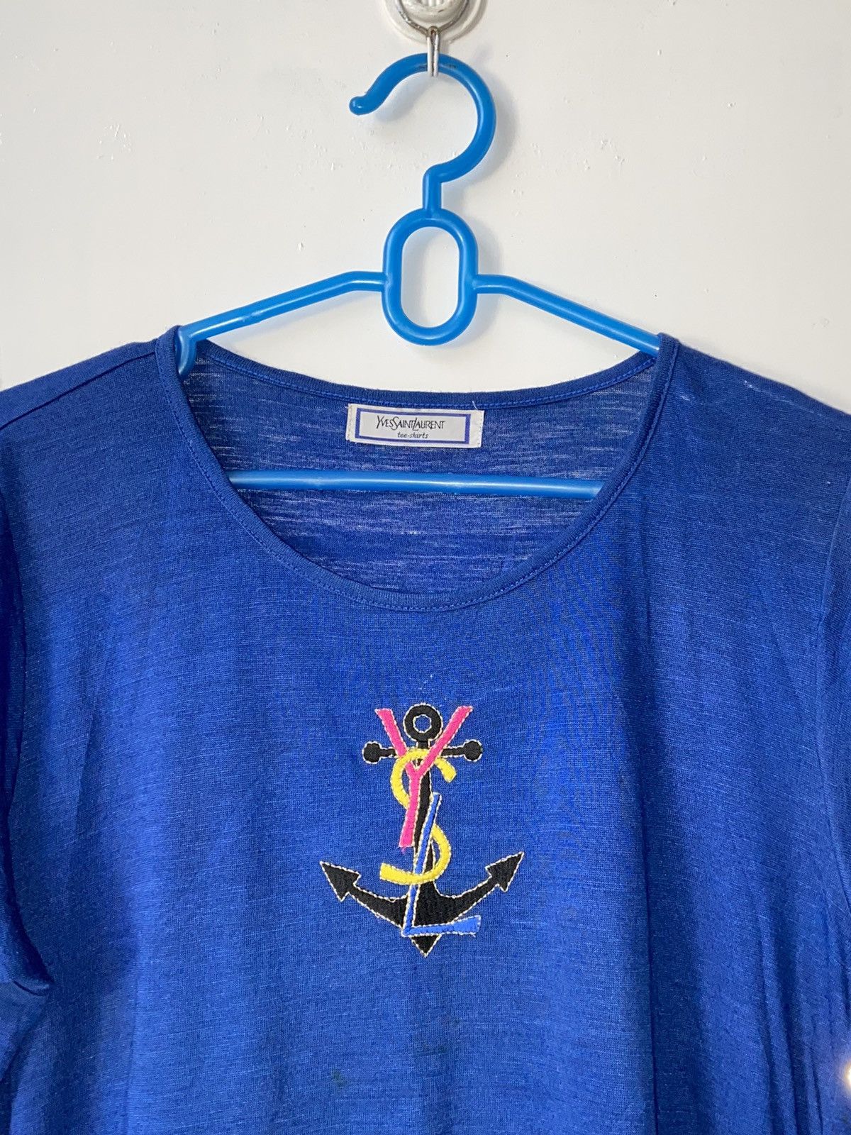 Yves Saint Laurent Yves Saint Laurent Blue T-shirt Size US S / EU 44-46 / 1 - 3 Thumbnail