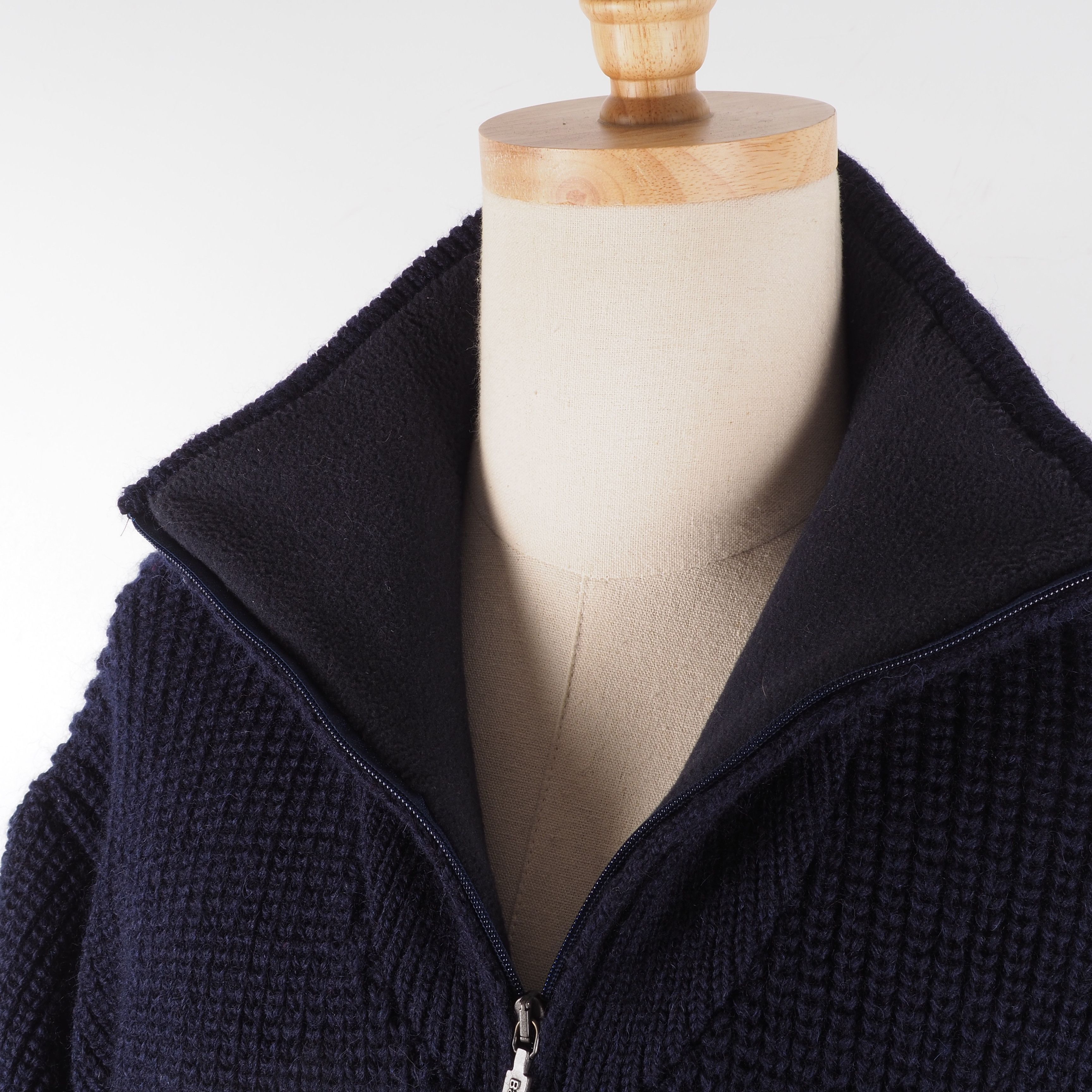Barbour × Vintage Barbour Vintage TYNE ZIP NECK Blue Wool Knit Heavy Sweater Size US L / EU 52-54 / 3 - 4 Thumbnail