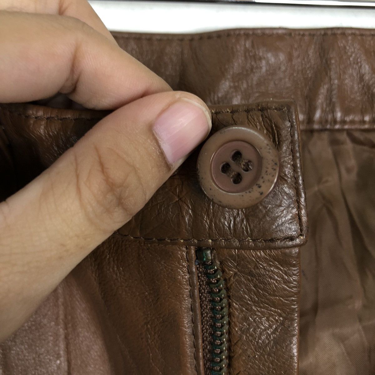 Issey Miyake 🔥Rare 90’s Soft Genuine Leather Pants Bonskip Issey Miyake Size US 28 / EU 44 - 10 Thumbnail