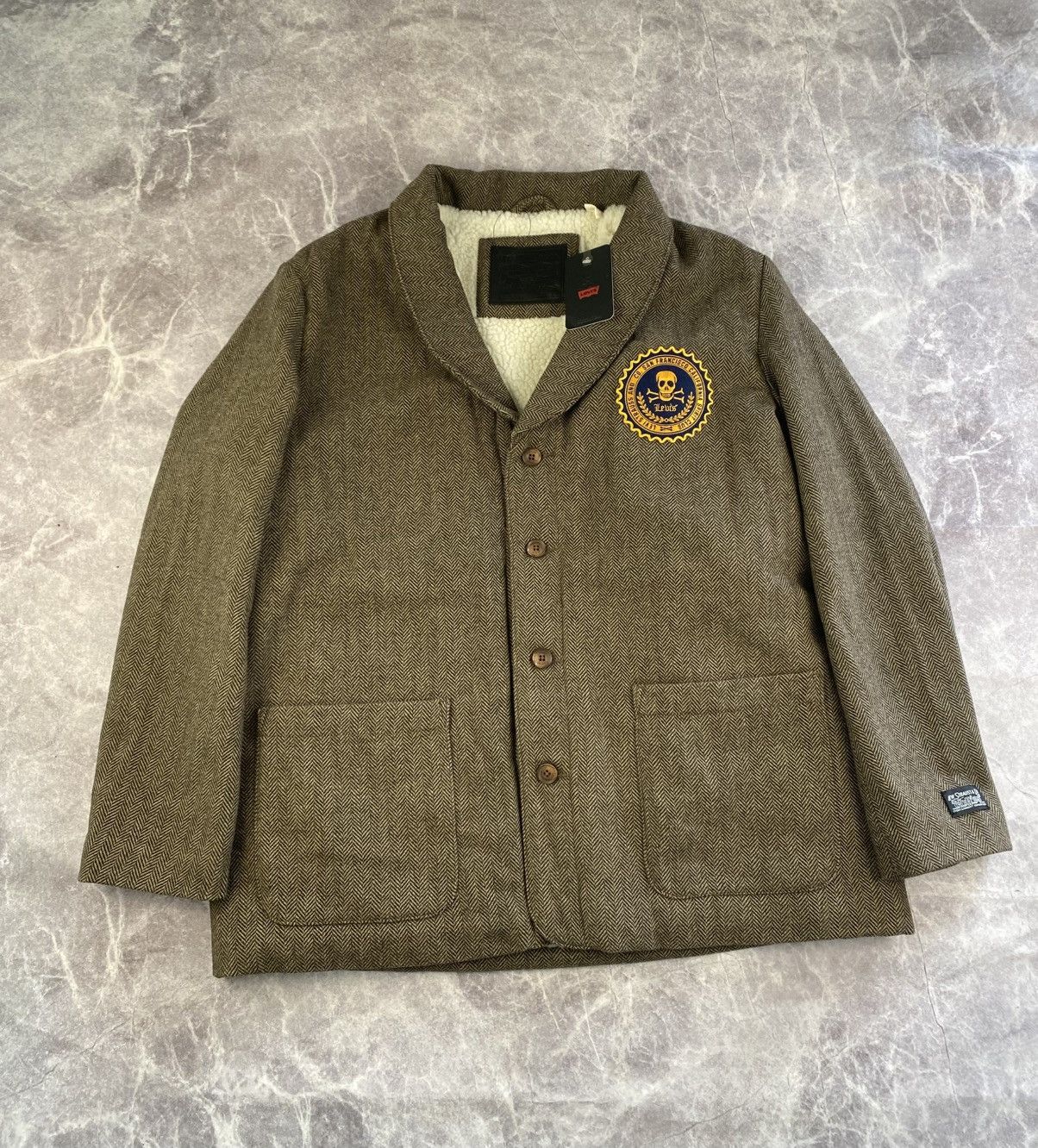 Levi's Levi's Jasper Club Sports Coat Blazer Herringbone Sherpa Size US L / EU 52-54 / 3 - 1 Thumbnail