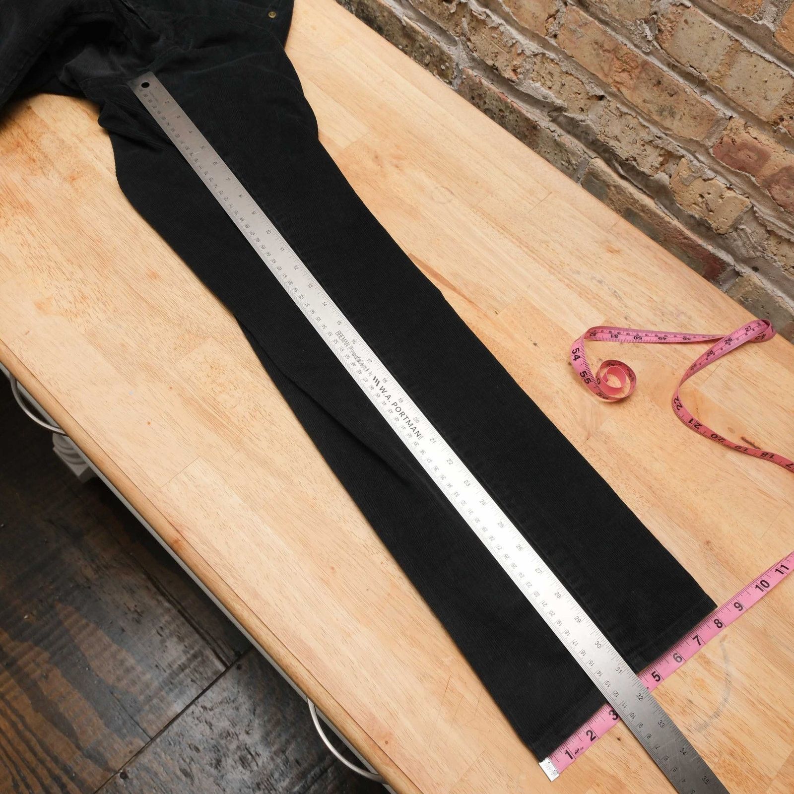 Lee VTG Black Made in USA Lee Corduroy Pants 36x32 (Fits 33x31) Size US 33 - 3 Thumbnail
