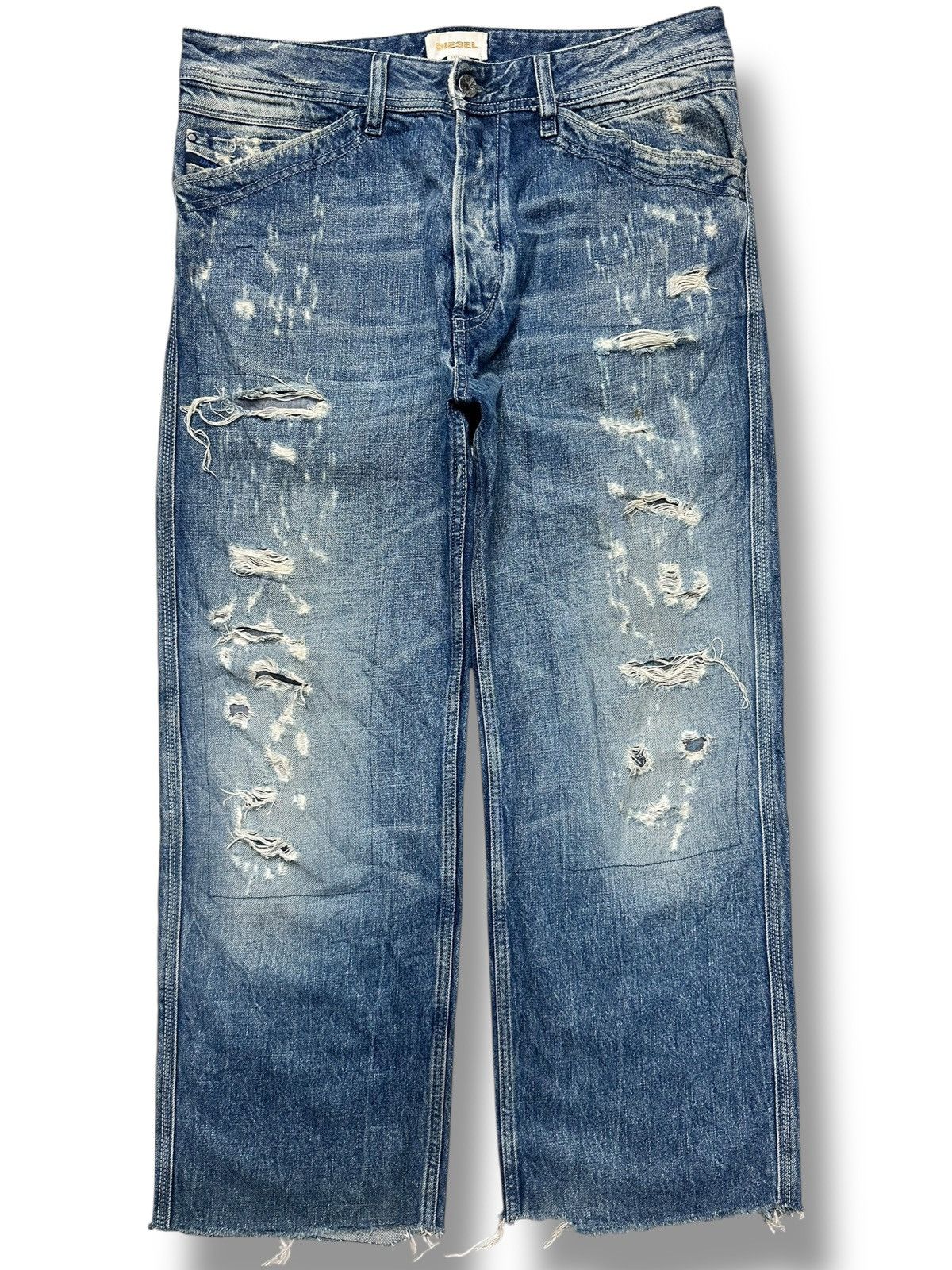 Vintage Diesel Distressed Ripped Jeans Straight With Faded