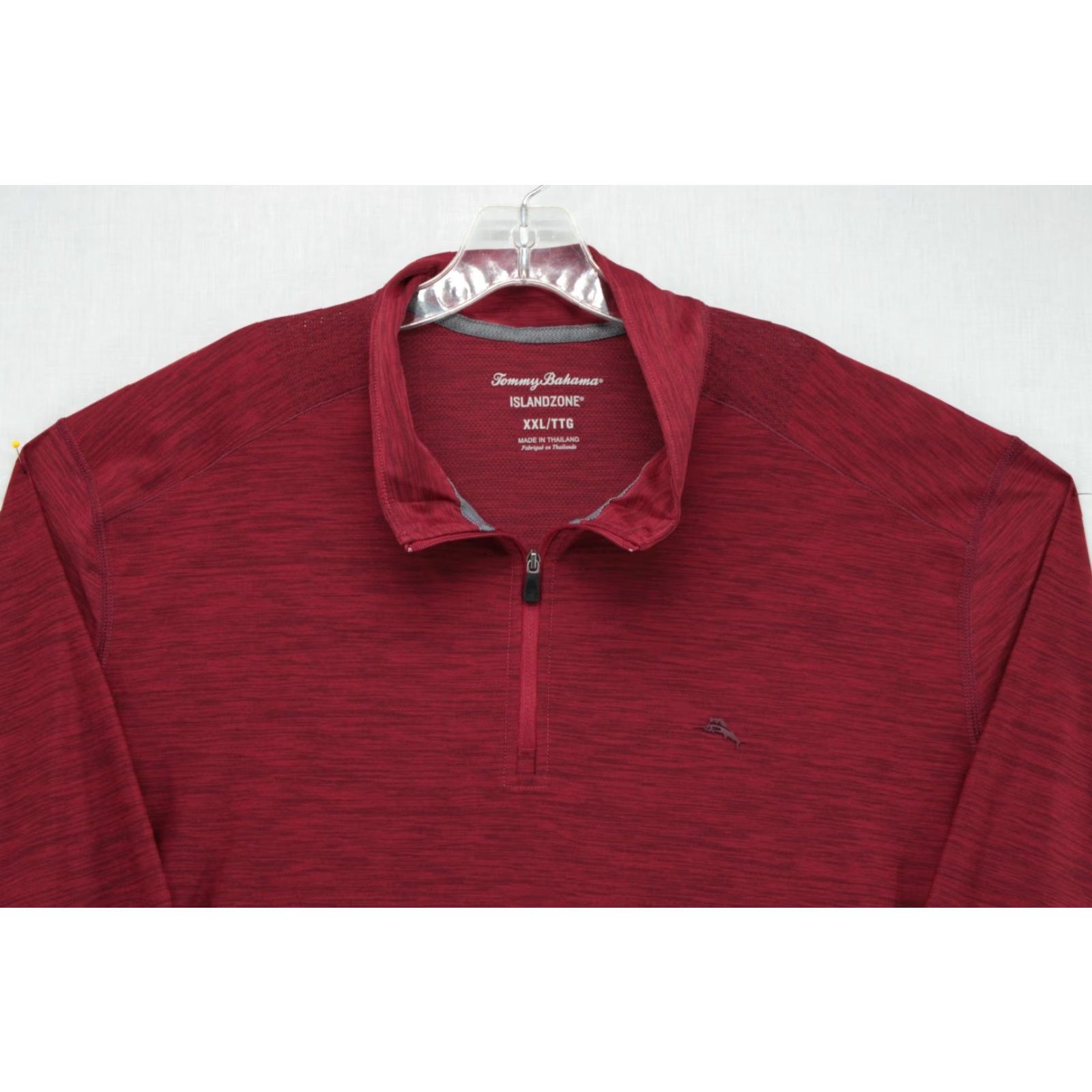 Tommy Bahama VINTAGE Tommy Bahama Island Zone Quarter Zip Pullover Heather Red 2XL Men’s Zip Mock Neck Adult 2XL Red Preppy Golf Casual Designer Size US XXL / EU 58 / 5 - 2 Thumbnail