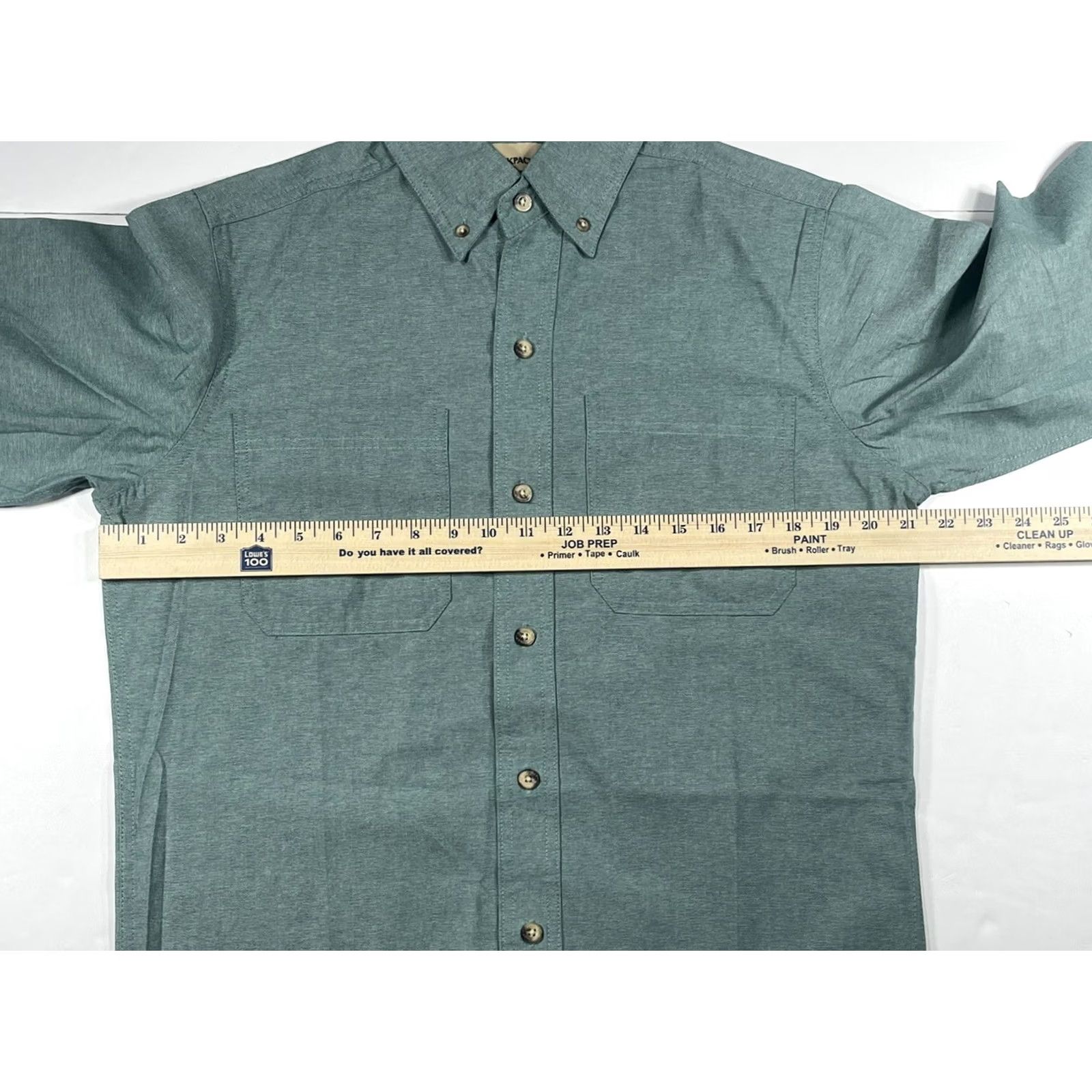 Vintage Backpacker Shirt Mens M Gray Long Sleeve Button Front Casual Solid Cotton Blend Size US M / EU 48-50 / 2 - 6 Thumbnail