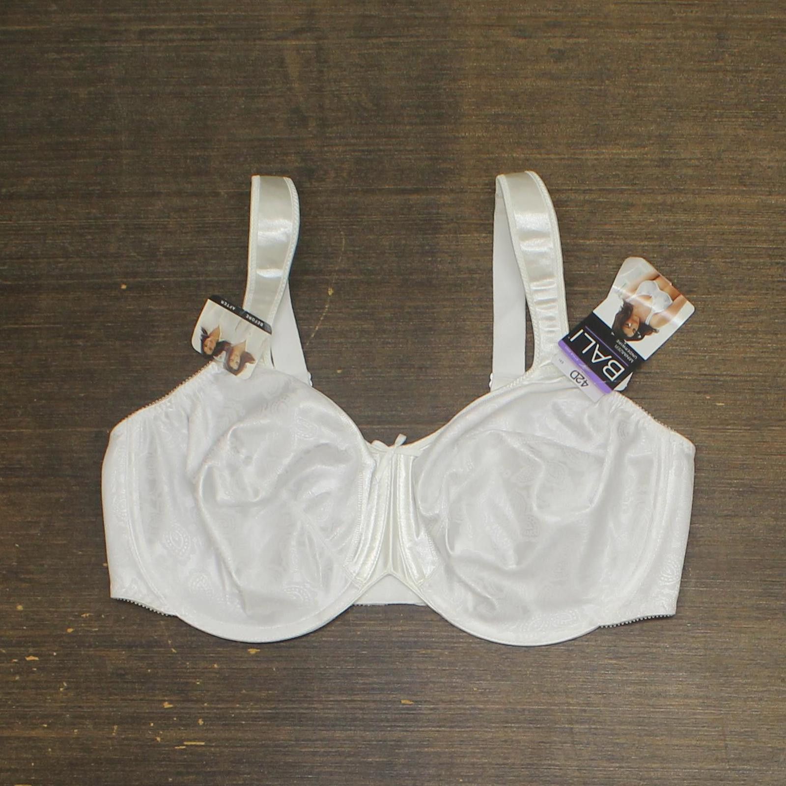 Balenciaga NWT Bali Tracings Minimizer Underwire Bra 3562 White 42D, Women's