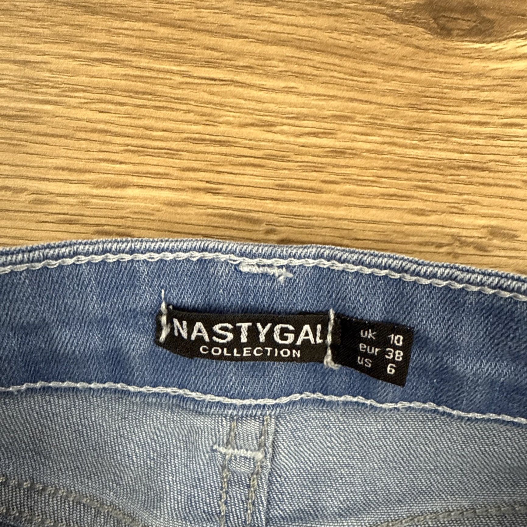 Nasty Gal Nasty Gal High Rise Flare Jeans - Stretch Denim - Black - Starry Written in the Stars - Size 6 - Women’s Jeans Size 28" / US 6 / IT 42 - 2 Thumbnail