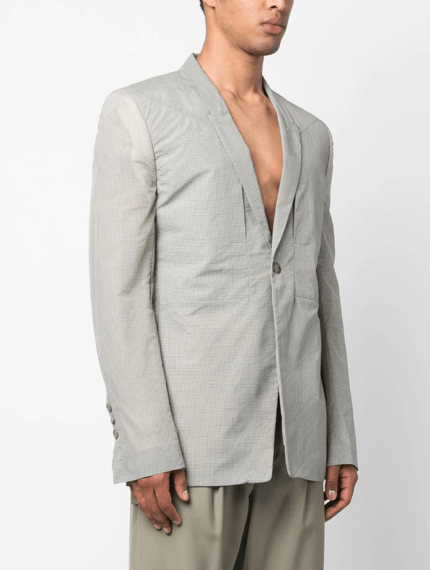 Rick Owens BNWT SS23 RICK OWENS "EDFU" FOGPOCKET CHECKERED JACKET 50 Size US M / EU 48-50 / 2 - 1 Thumbnail