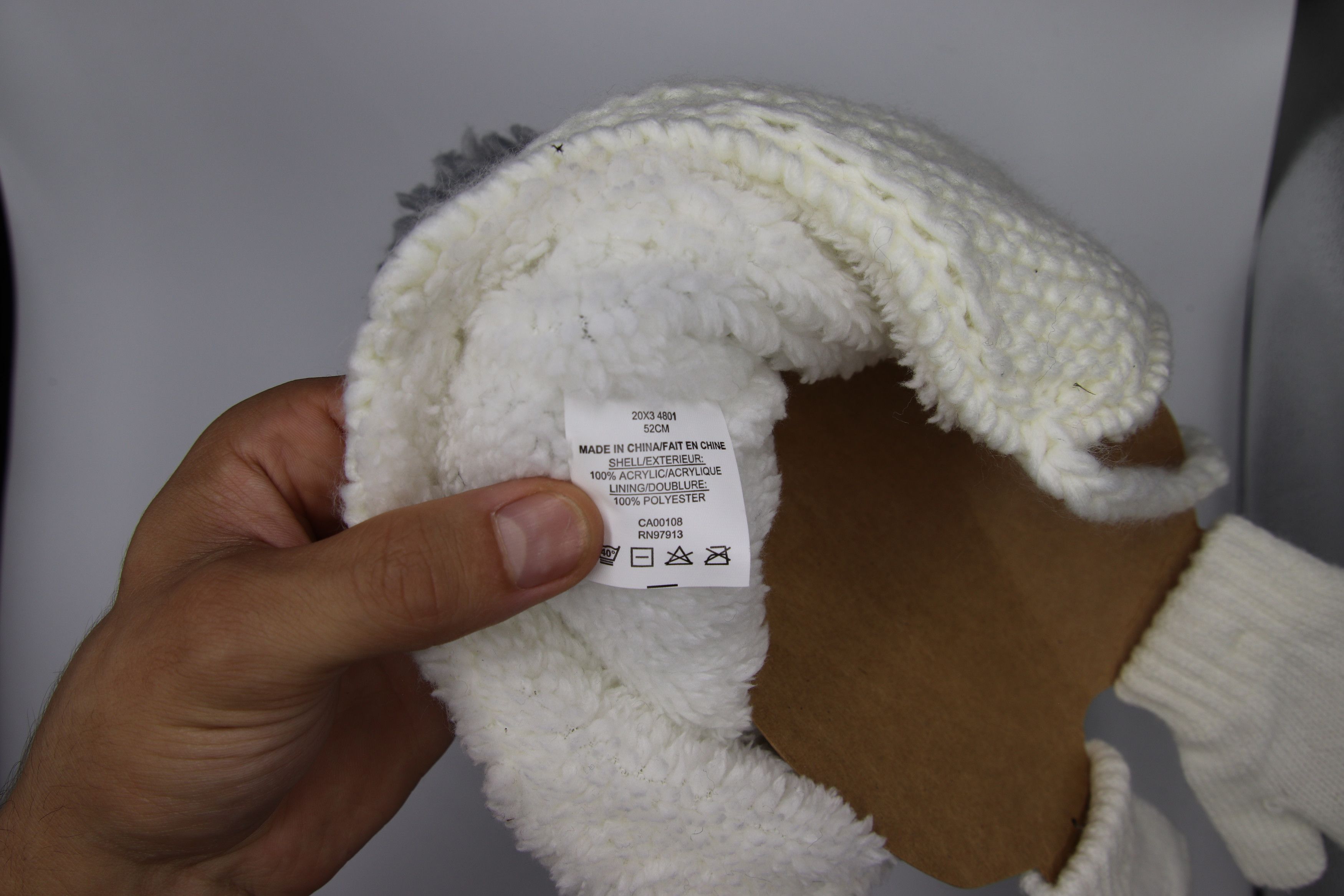 Other Chaos Kid Junior Beanie White Grey Size ONE SIZE - 3 Thumbnail