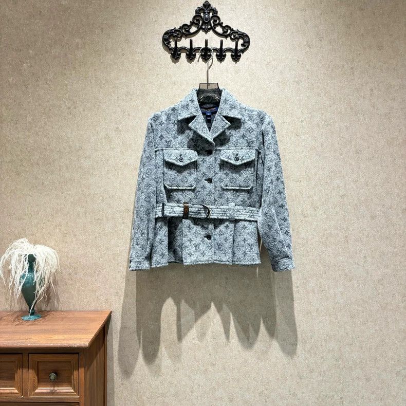 Louis Vuitton Louis Vuitton Grey presbyopic print belt jacket Size XS / US 0-2 / IT 36-38 - 1 Thumbnail