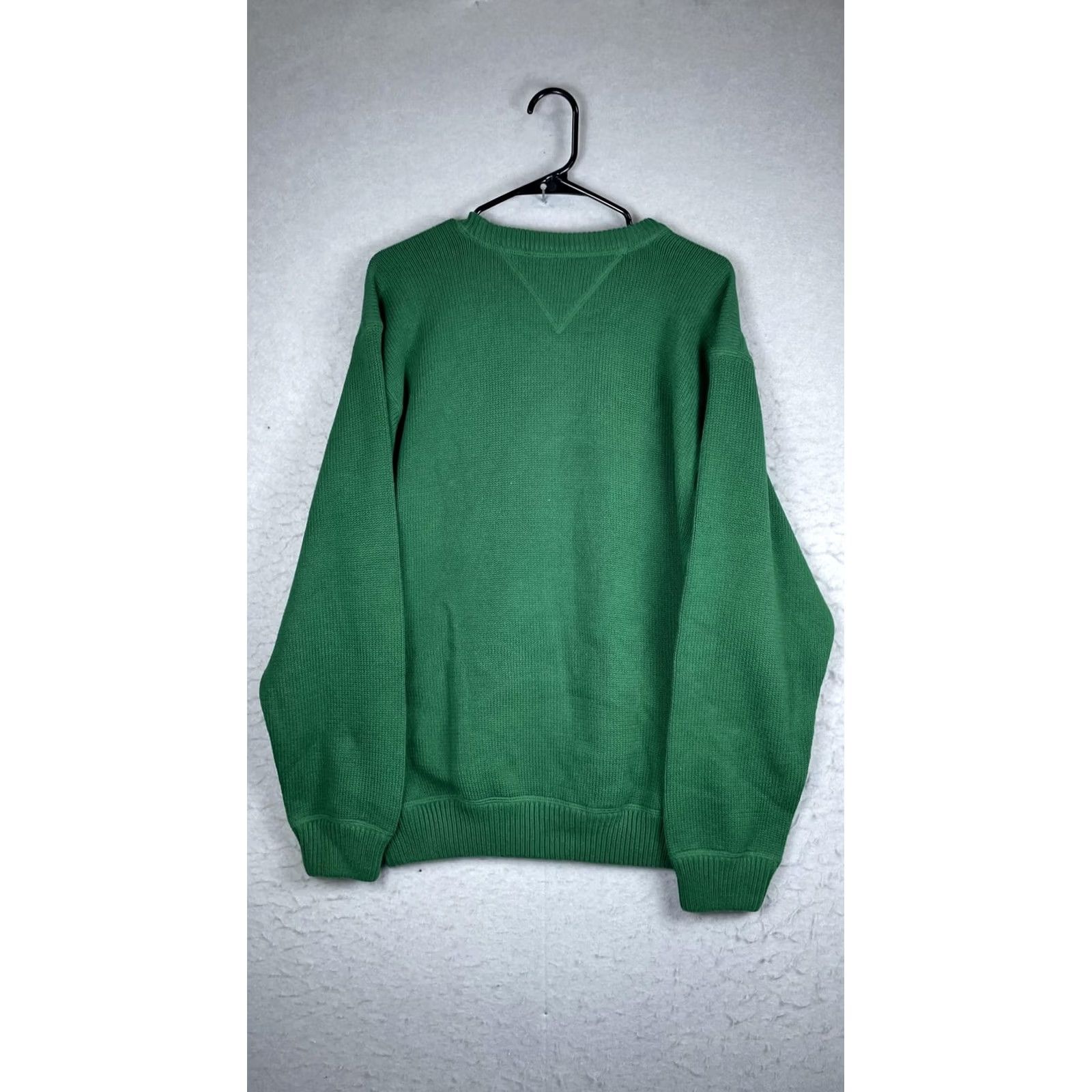 Tommy Hilfiger Tommy Hilfiger Sweater Mens Large Green Crewneck Cotton Knit Pullover Crest Logo Size US L / EU 52-54 / 3 - 6 Thumbnail