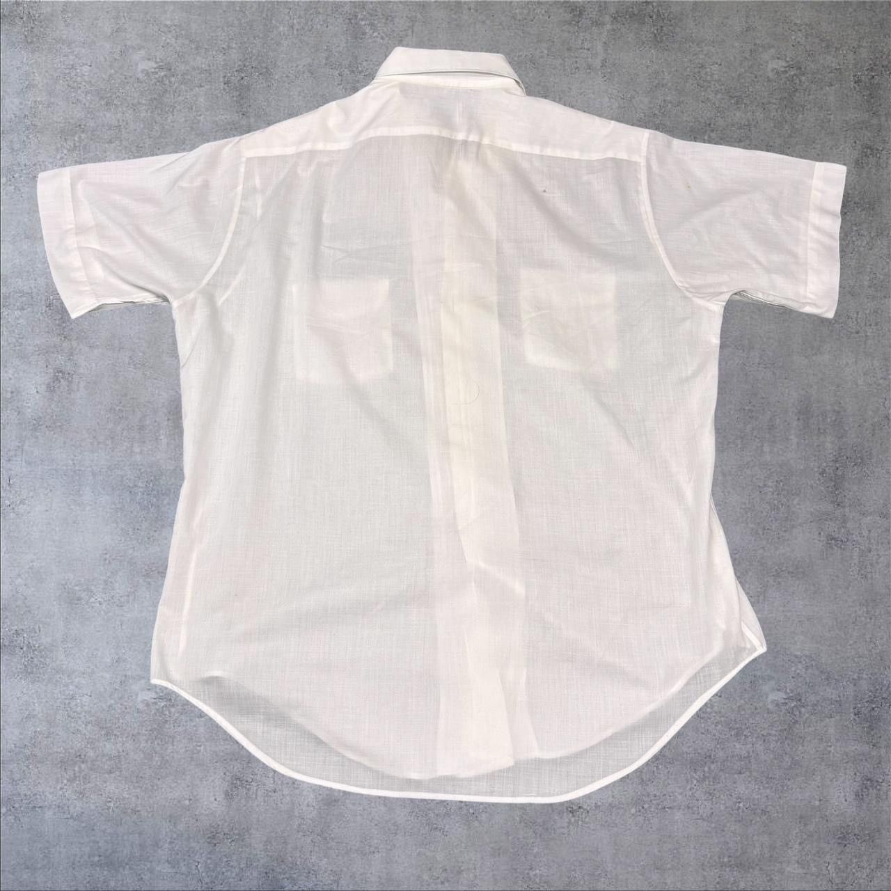 Vintage 1960s Vintage Sheer White Short Sleeve Button Up Size US L / EU 52-54 / 3 - 2 Thumbnail