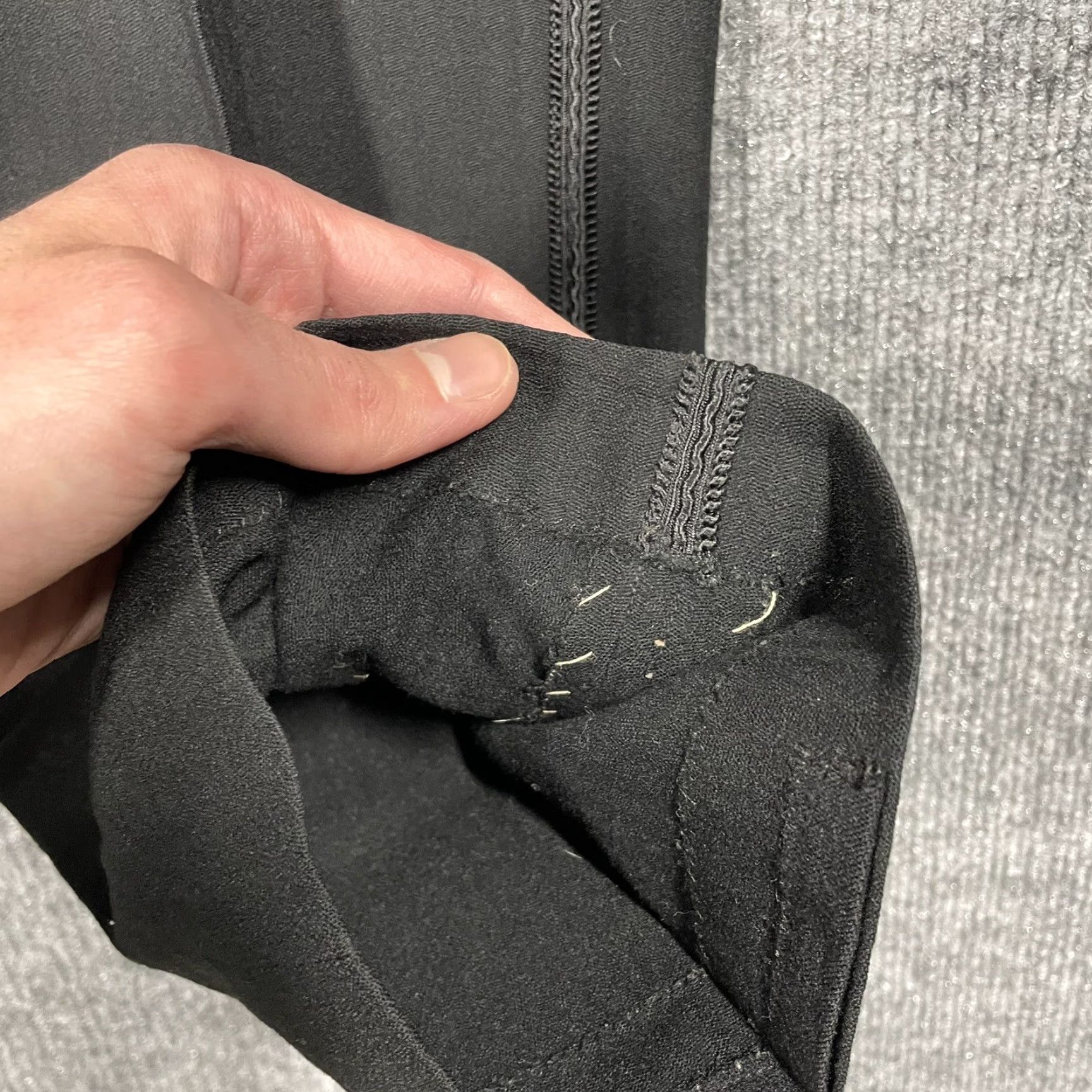 Vintage Bespoke 1920s Black Wool Tuxedo Trousers Sz 31x31 Vtg Peg/Tapered Button Fly Edwardian Look Art Deco Straight Leg Men’s Size US 31 - 5 Thumbnail