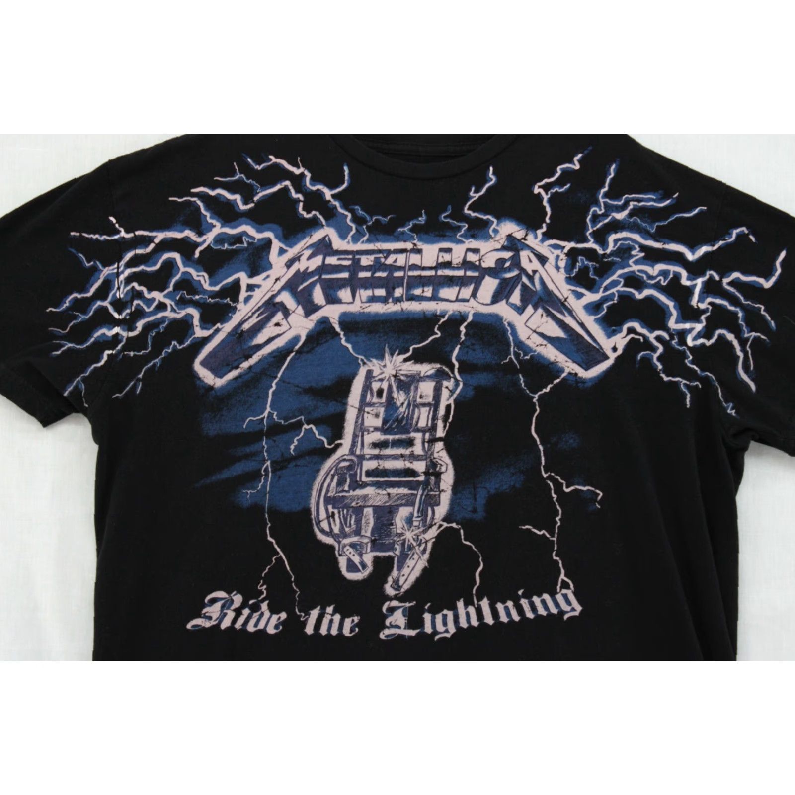 Vintage Metallica Ride The Lightning Big Graphic T Shirt XL Black Modern Heavy Metal Size US XL / EU 56 / 4 - 2 Thumbnail