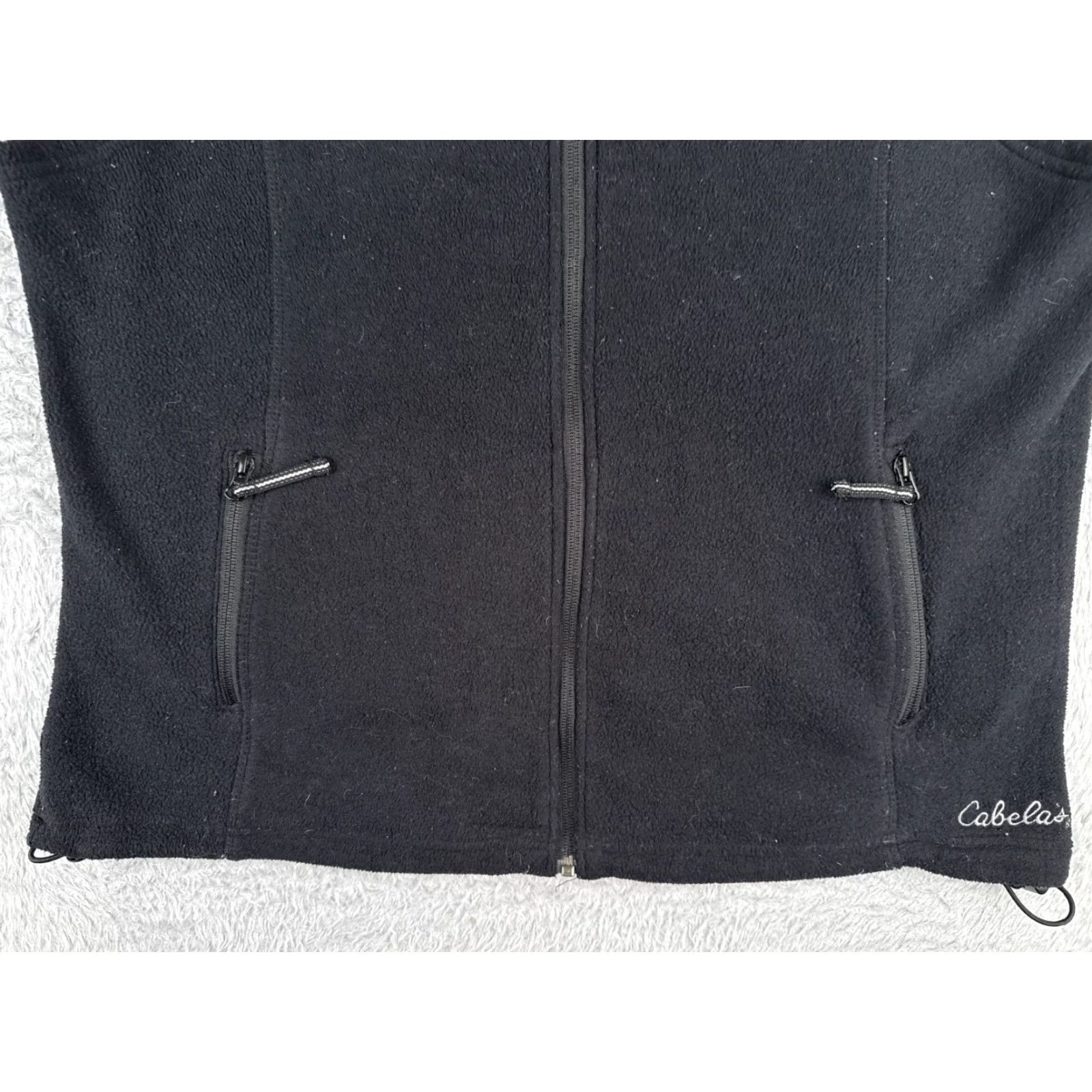 Vintage Cabela's Vest Womens XL Black Full Zip Polyester Fleece Pockets Mid-Length Size XL / US 12-14 / IT 48-50 - 5 Thumbnail